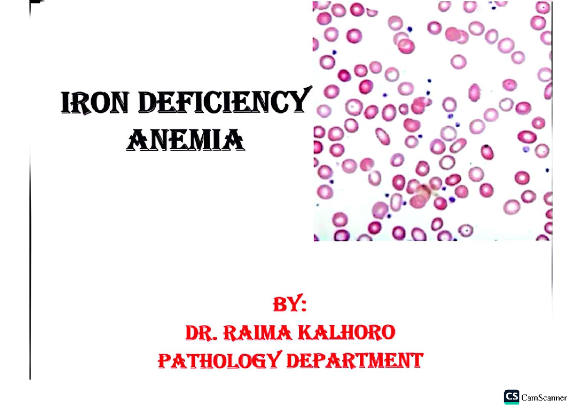 Iron Deficiency Anemia: Pathology Overview and Key Insights - Studocu