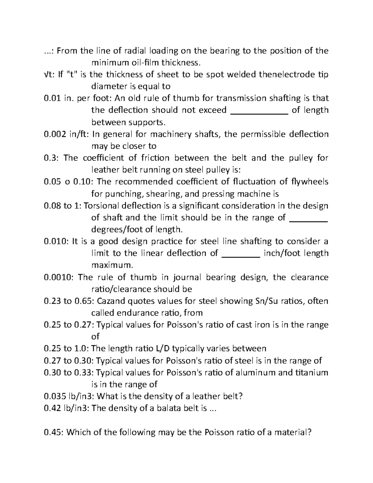 Mechanical Engineering Practice Notes: Key Formulas & Principles - Studocu