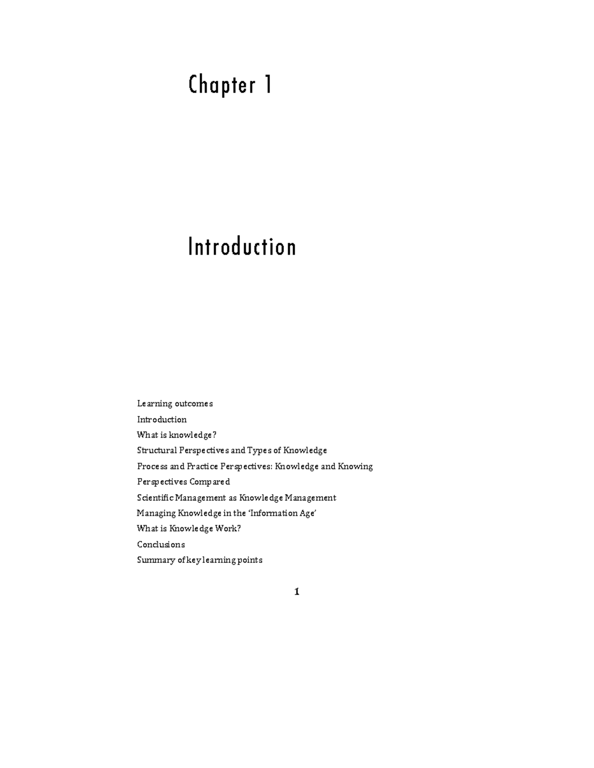 Revised Chapter 1: Understanding Knowledge Work and Management - Studocu