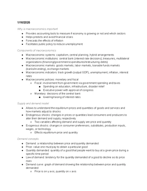 Demand and Supply - Study Notes & Assignments - Studocu