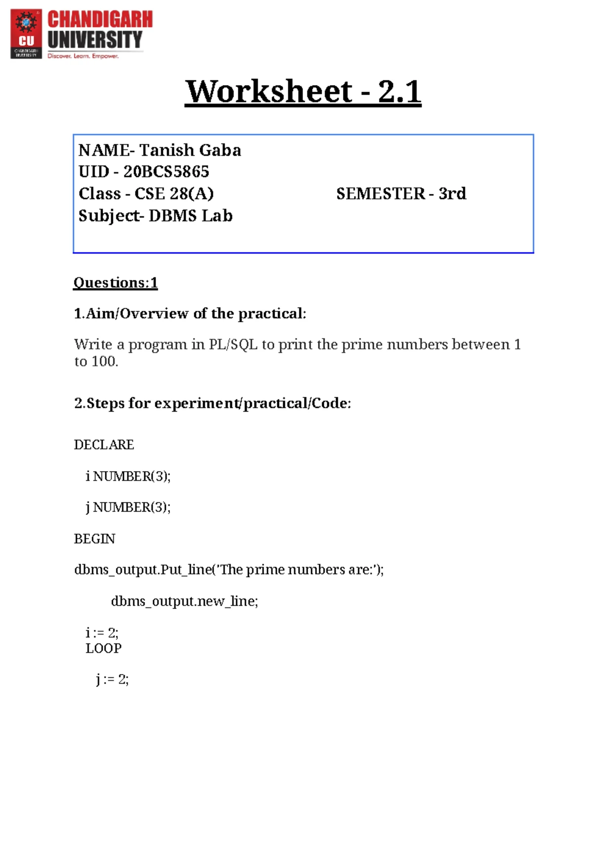 Database Worksheet 1: Employee & Department Table Operations - Studocu