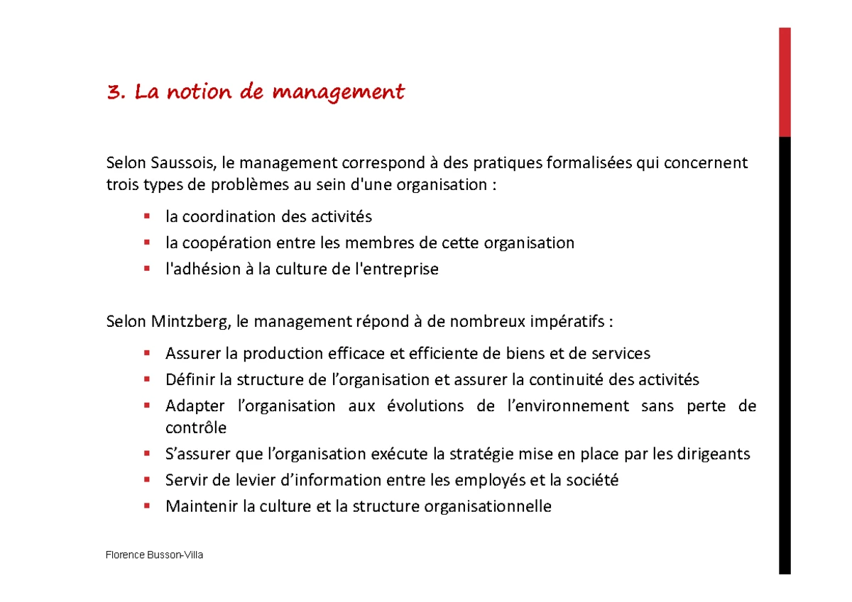 Séance 5 - Cours de management des organisations - 3. La théorie des ...