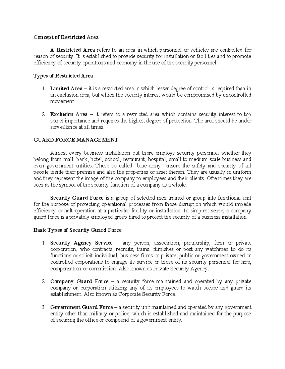 Group 6 Concept of Restricted Area - Concept of Restricted Area A ...