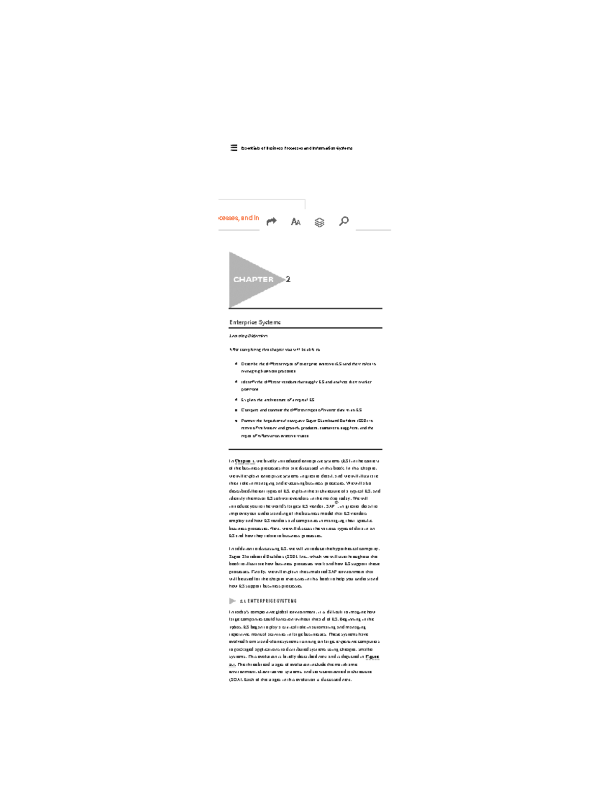Chapter 2: Enterprise Systems - Business Processes & Information ...