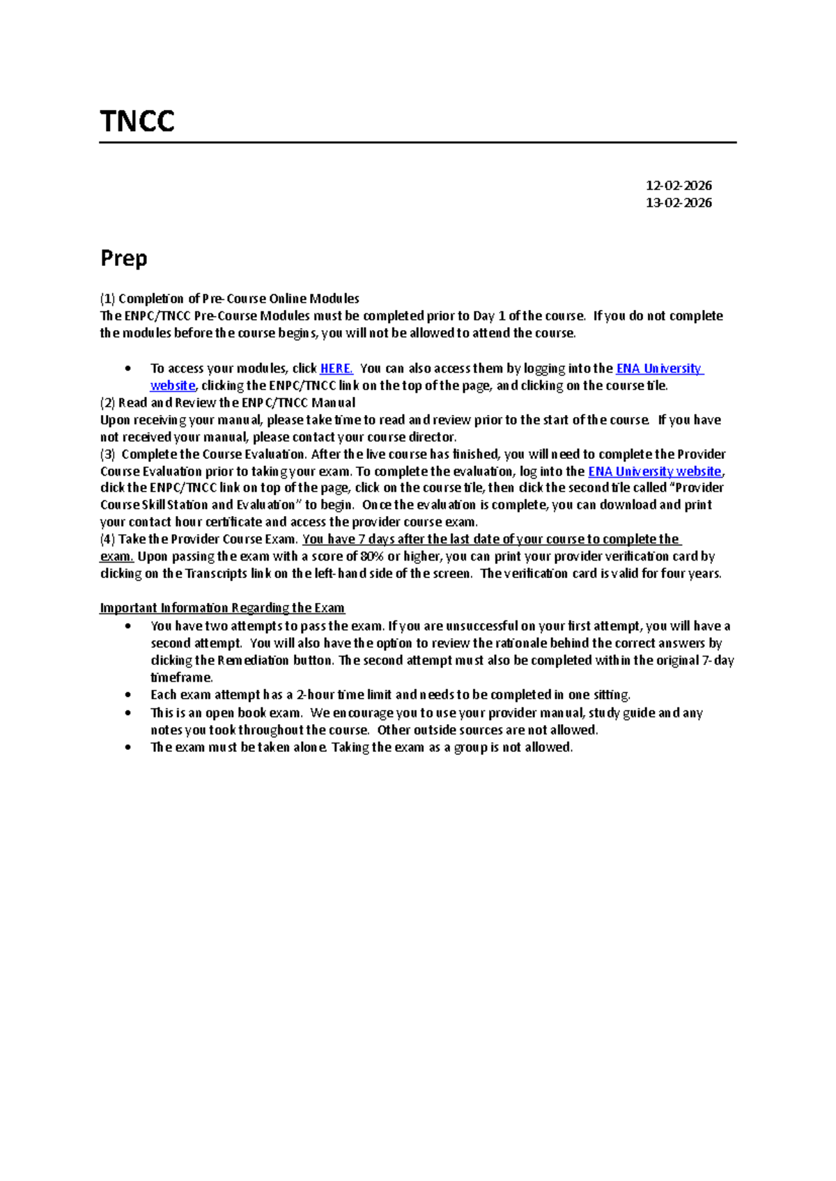 TNCC Prep: Essential Steps for Course Completion and Exam - Studeersnel