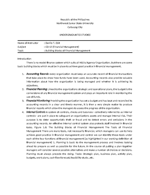 Laboratory Activity 2.1: Barangay Profile Assessment of Obrero ...