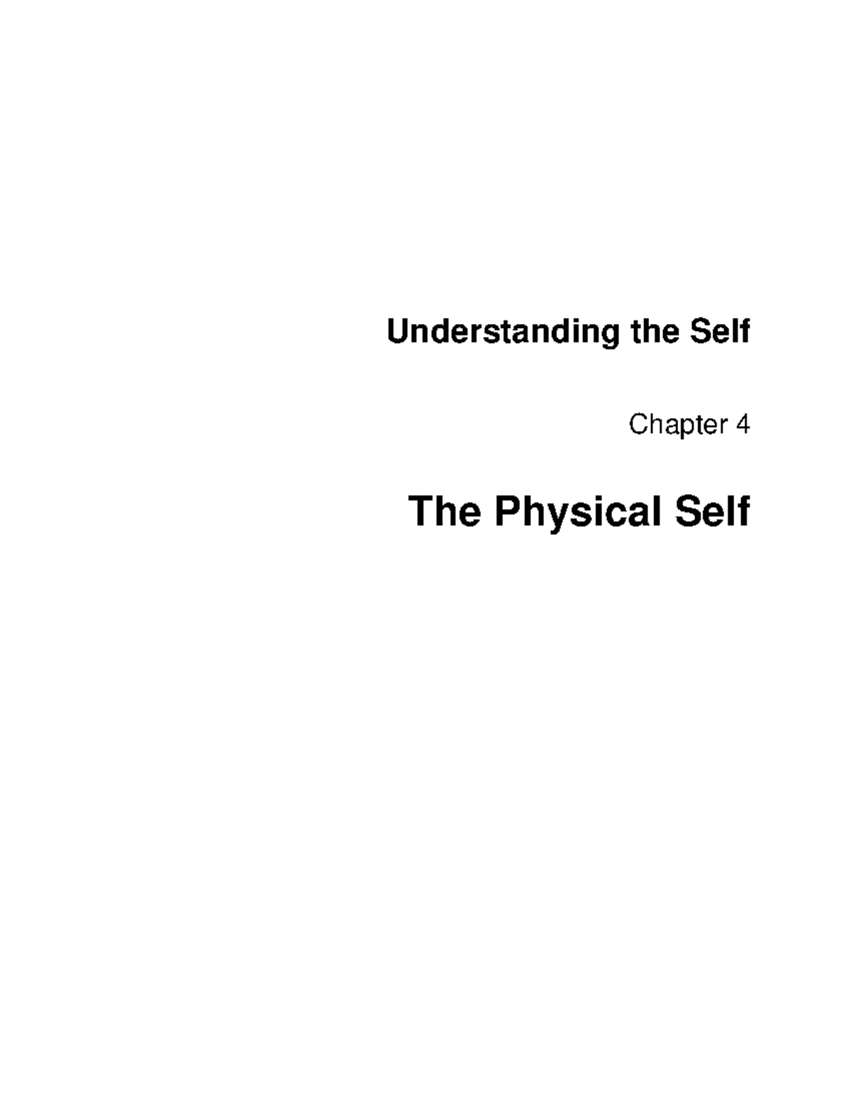 Chapter 4 Lesson 1 - The Physical Self in UTS Context - Studocu