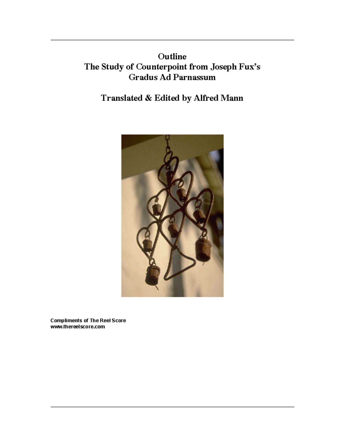 Fux-Counter Point - Outline The Study of Counterpoint from Joseph Fux’s ...