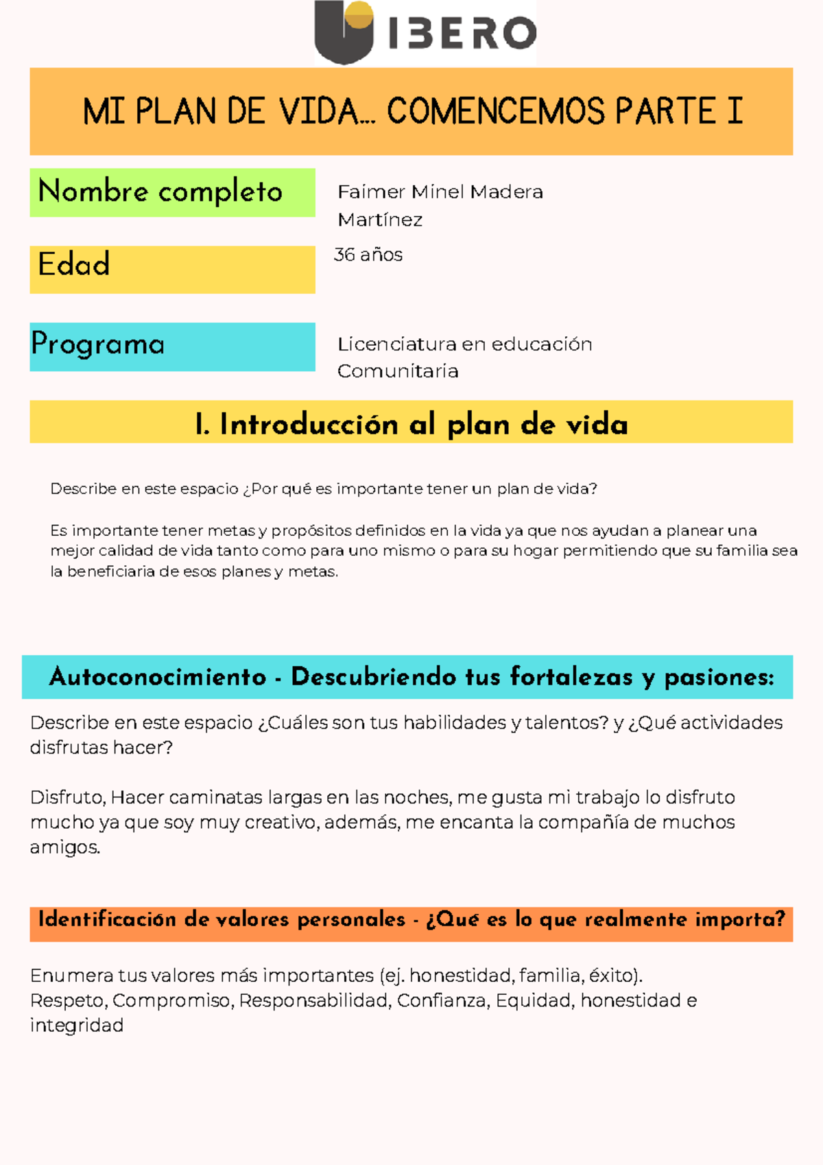 Act2. Mi Plan de Vida - Parte I: Metas y Propósitos Personales - Studocu