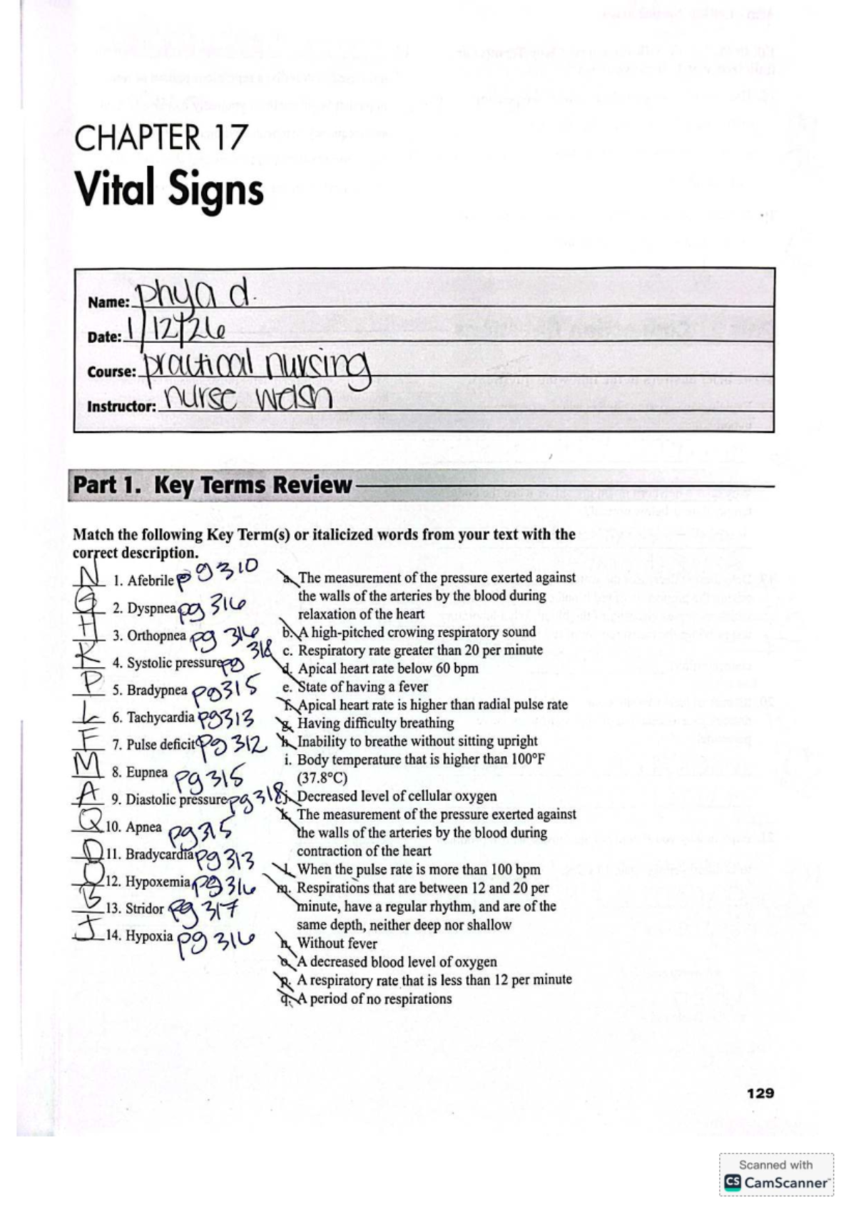 CHAPTER 17 Vital Signs Study Guide for Practical Nursing - Studocu
