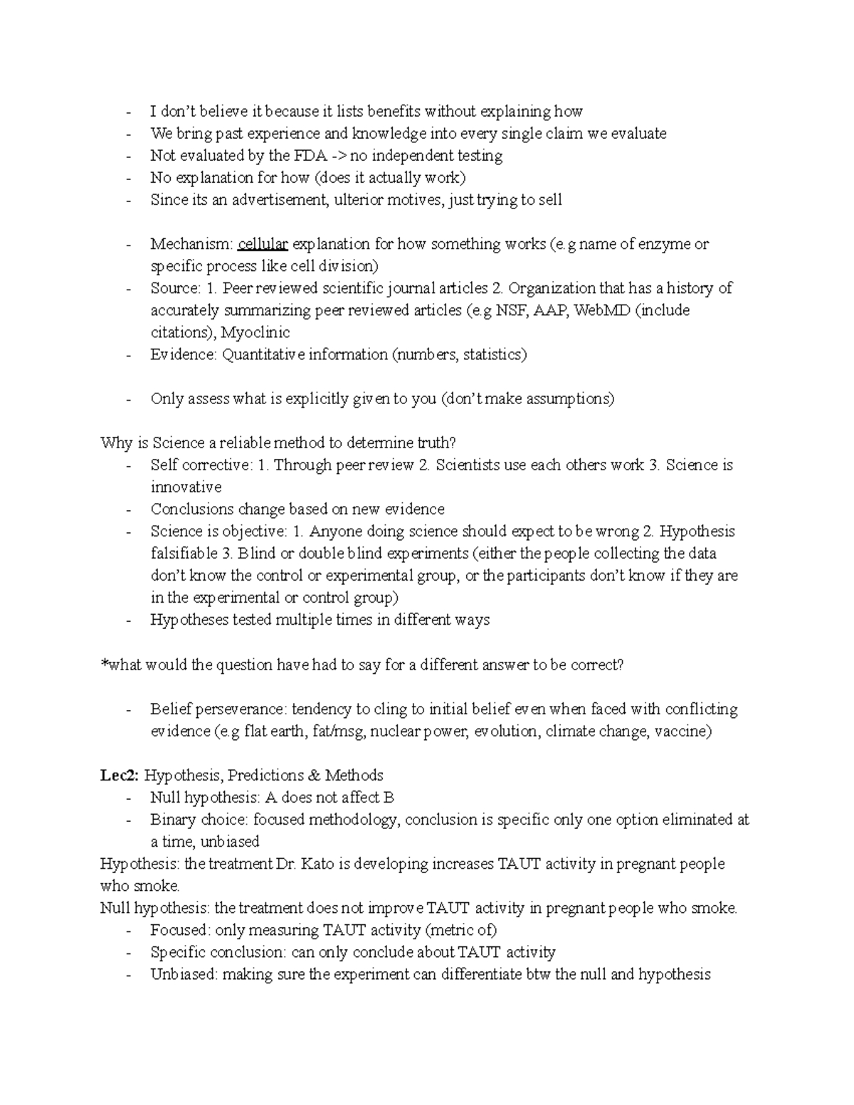 BIOL 113 Lecture Notes: Comprehensive Overview of Key Concepts - Studocu