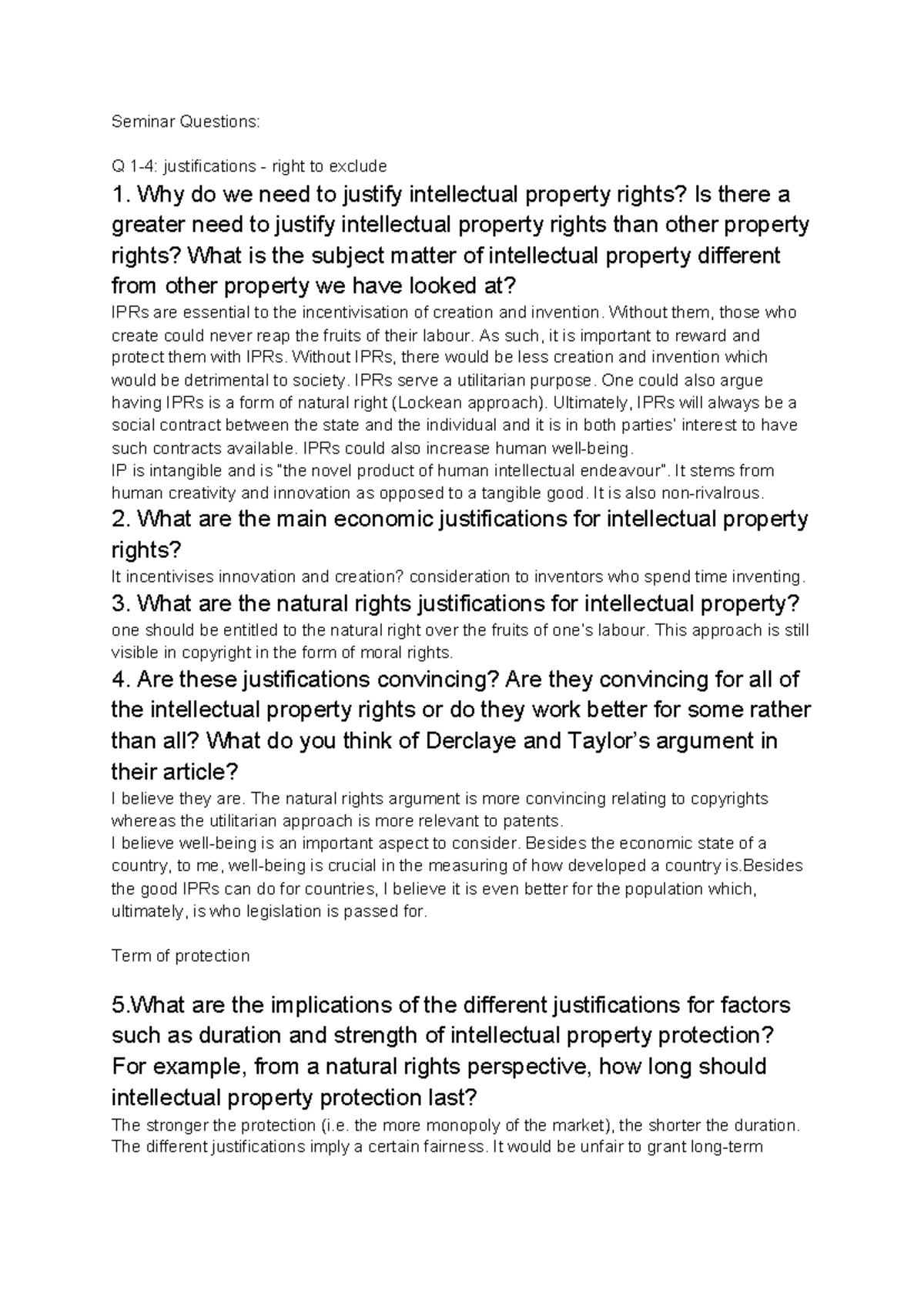 IP Seminar 1 - Justifications of Intellectual Property Rights Explained ...