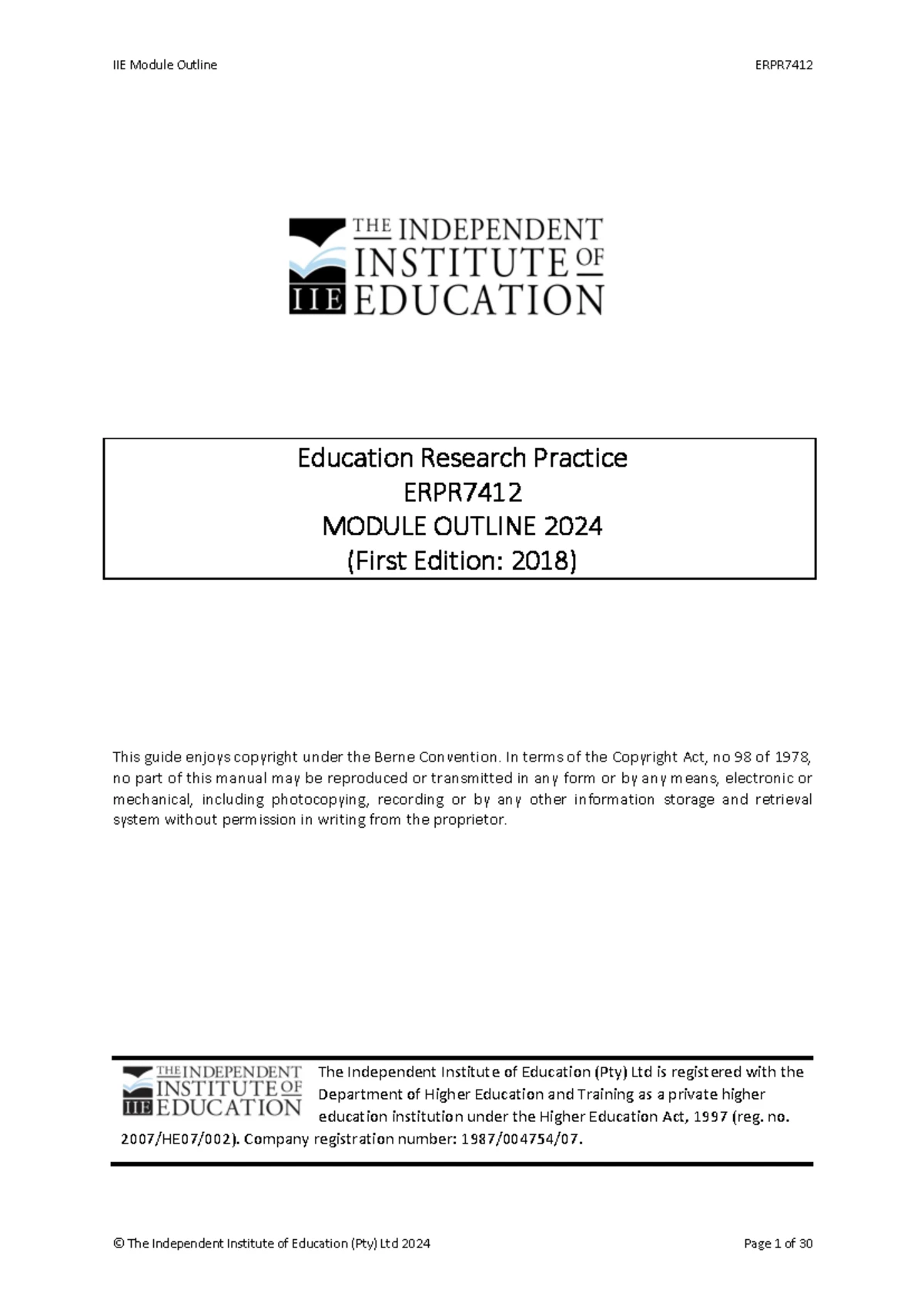 PRCC7412 MO - Problem Solving & Creativity Module Outline 2024 - Studocu