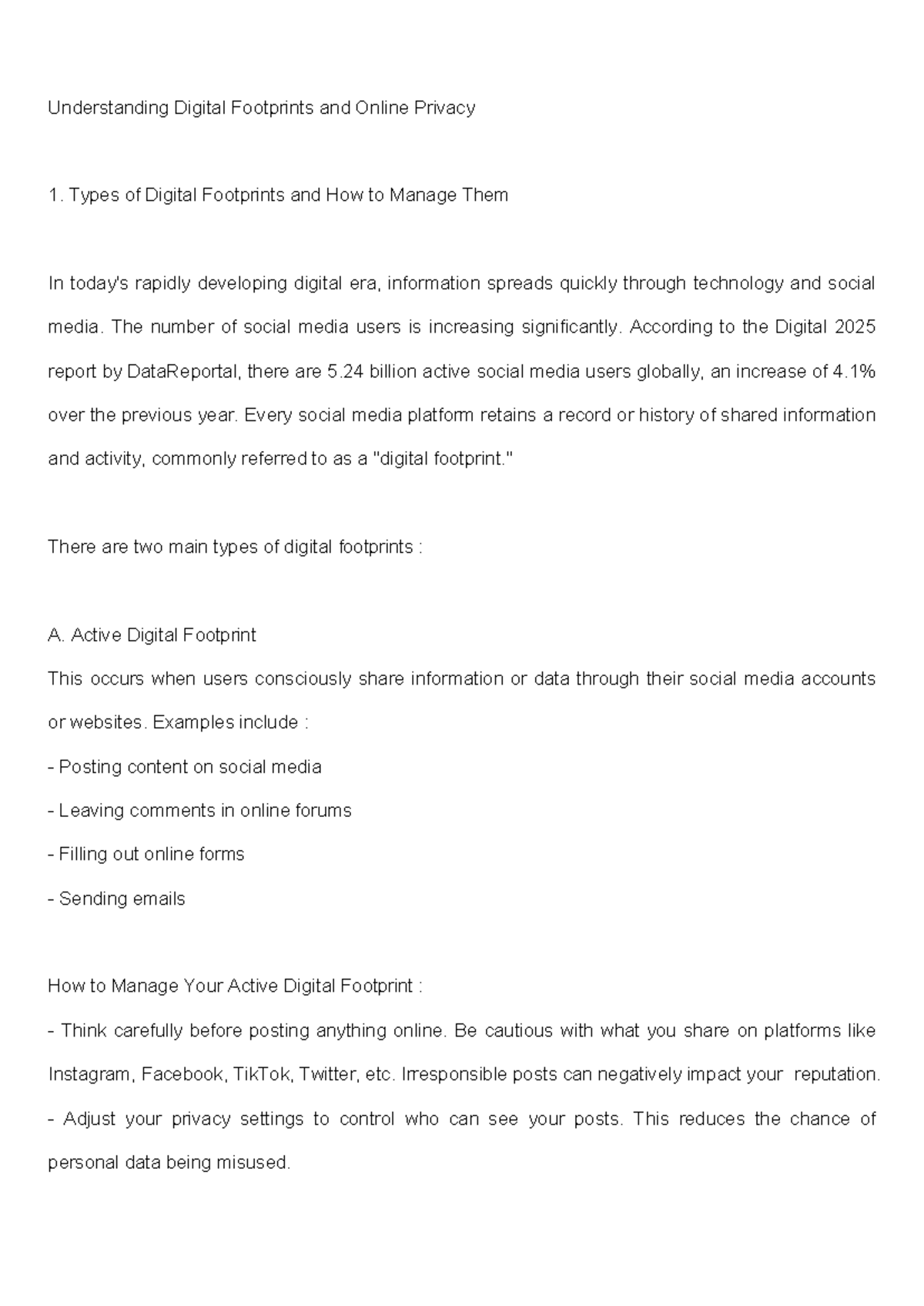 Understanding Digital Footprints & Online Privacy: Types & Management ...
