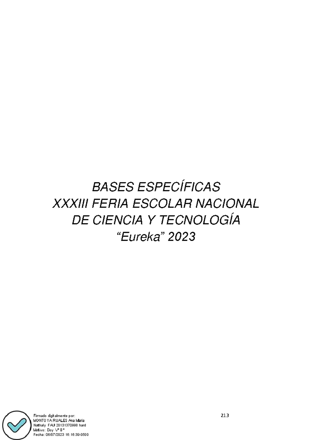 Bases de la Feria Escolar Nacional de Ciencia y Tecnología 2023 ...