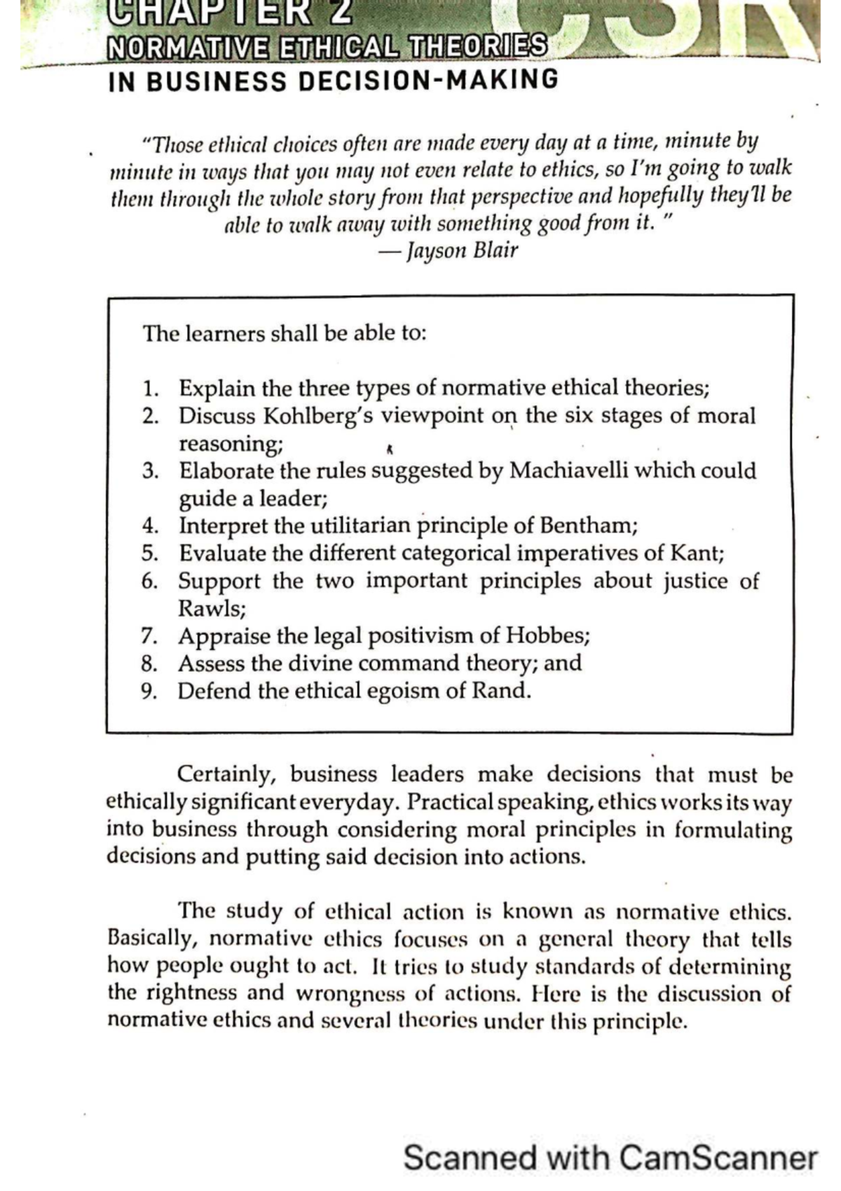 CHAP 2 NORMATIVE ETHICAL THEORIES IN BUSINESS: A Comprehensive Overview ...