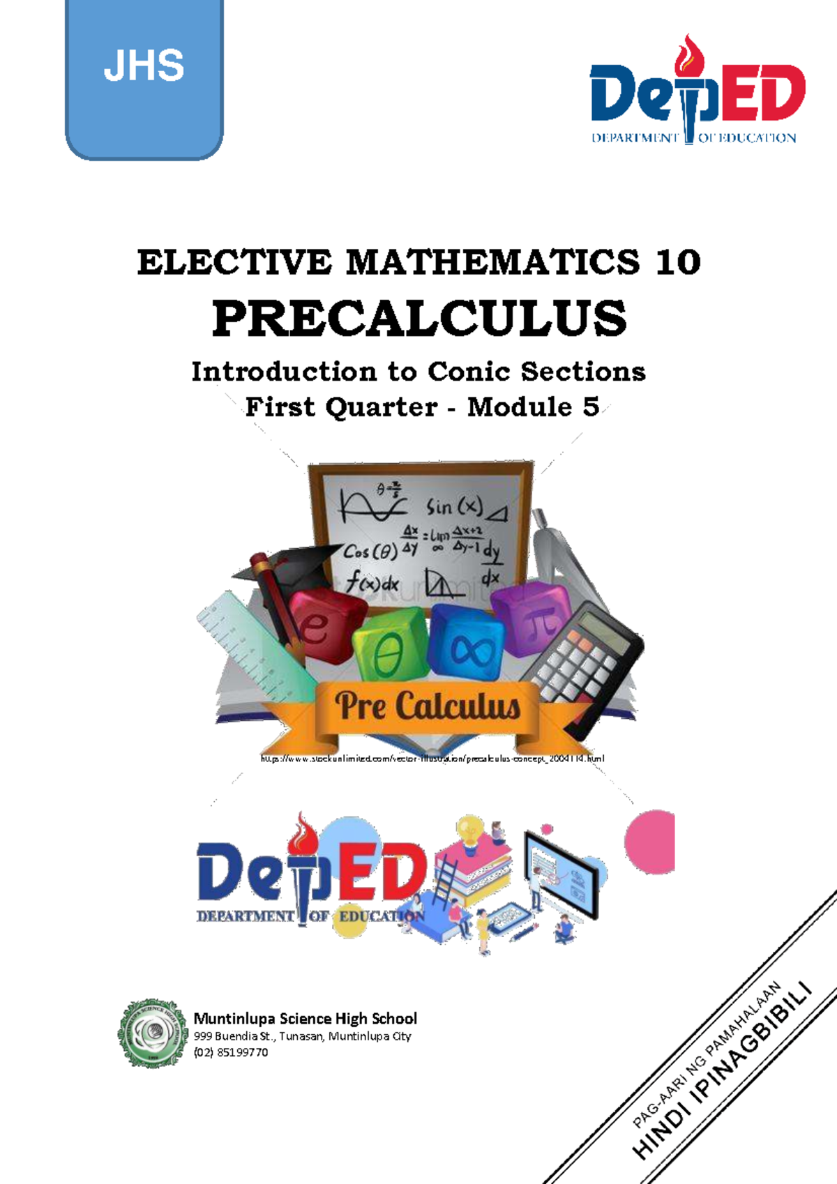 Elective Mathematics 10: Module 5 - Introduction to Conic Sections ...