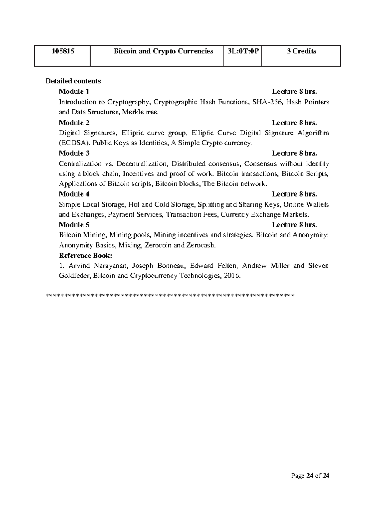 105815 Bitcoin and Crypto Currencies: Comprehensive Lecture Notes - Studocu