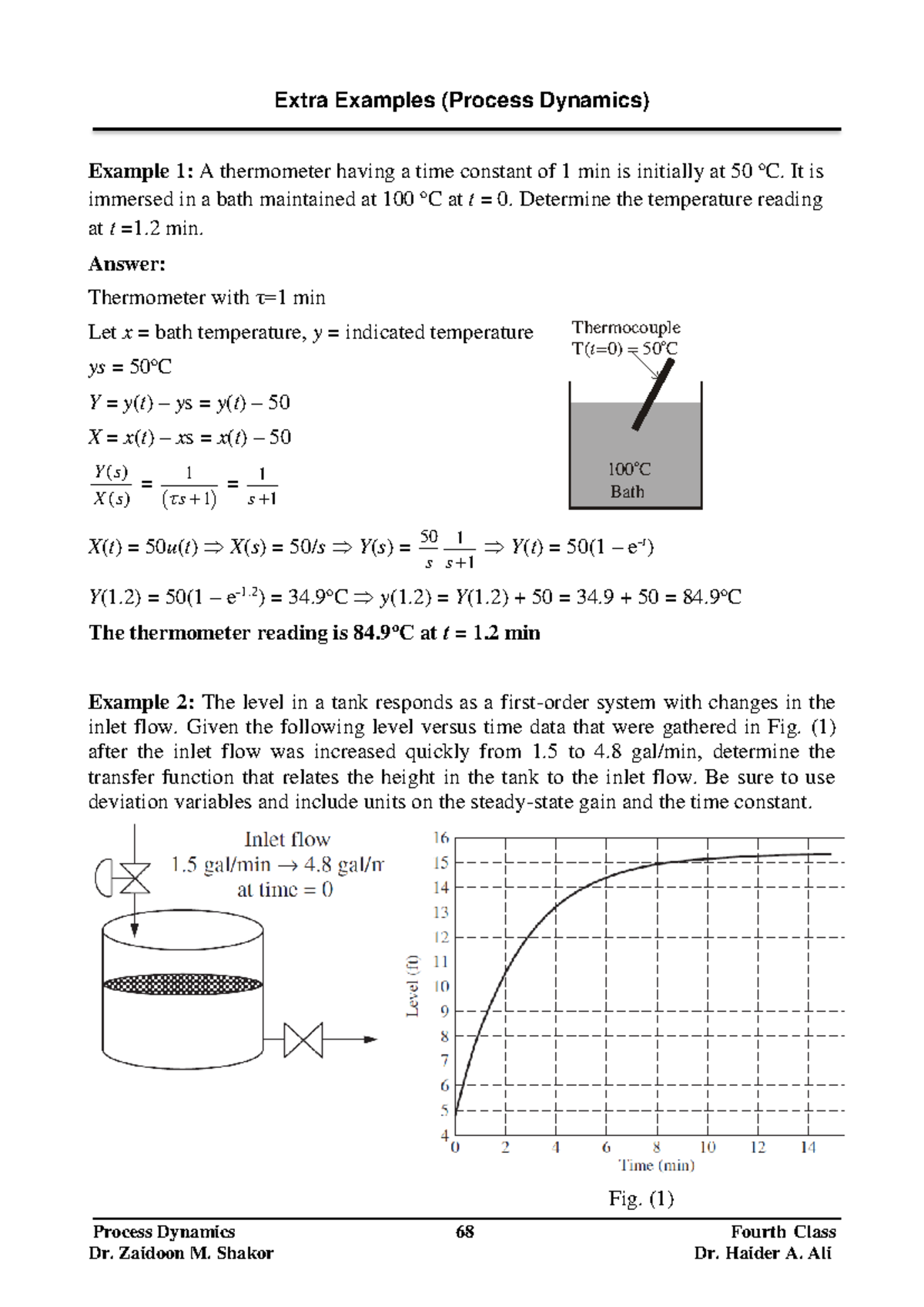 Process Dynamics 68-79: Lecture Notes & Extra Examples - Studocu