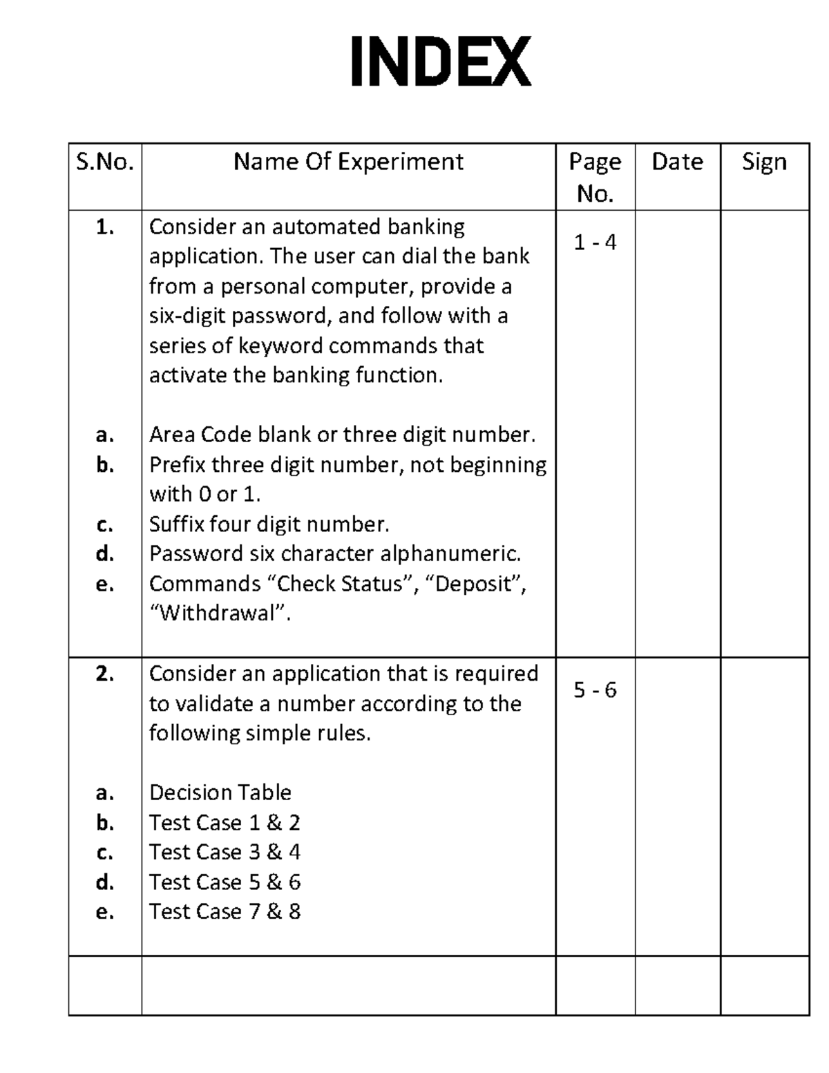 Adhoc Testing and Decision Table Based Test Cases for Application - Studocu
