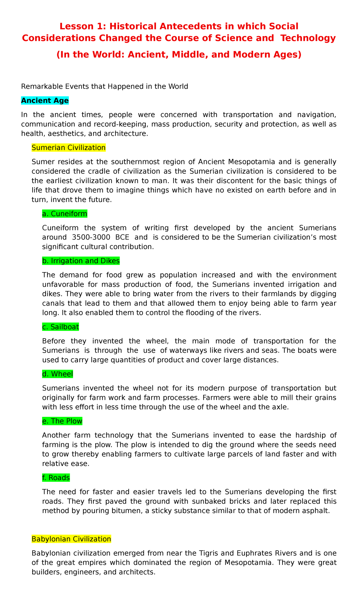 Lesson 1: Historical Antecedents in Science & Technology Development ...