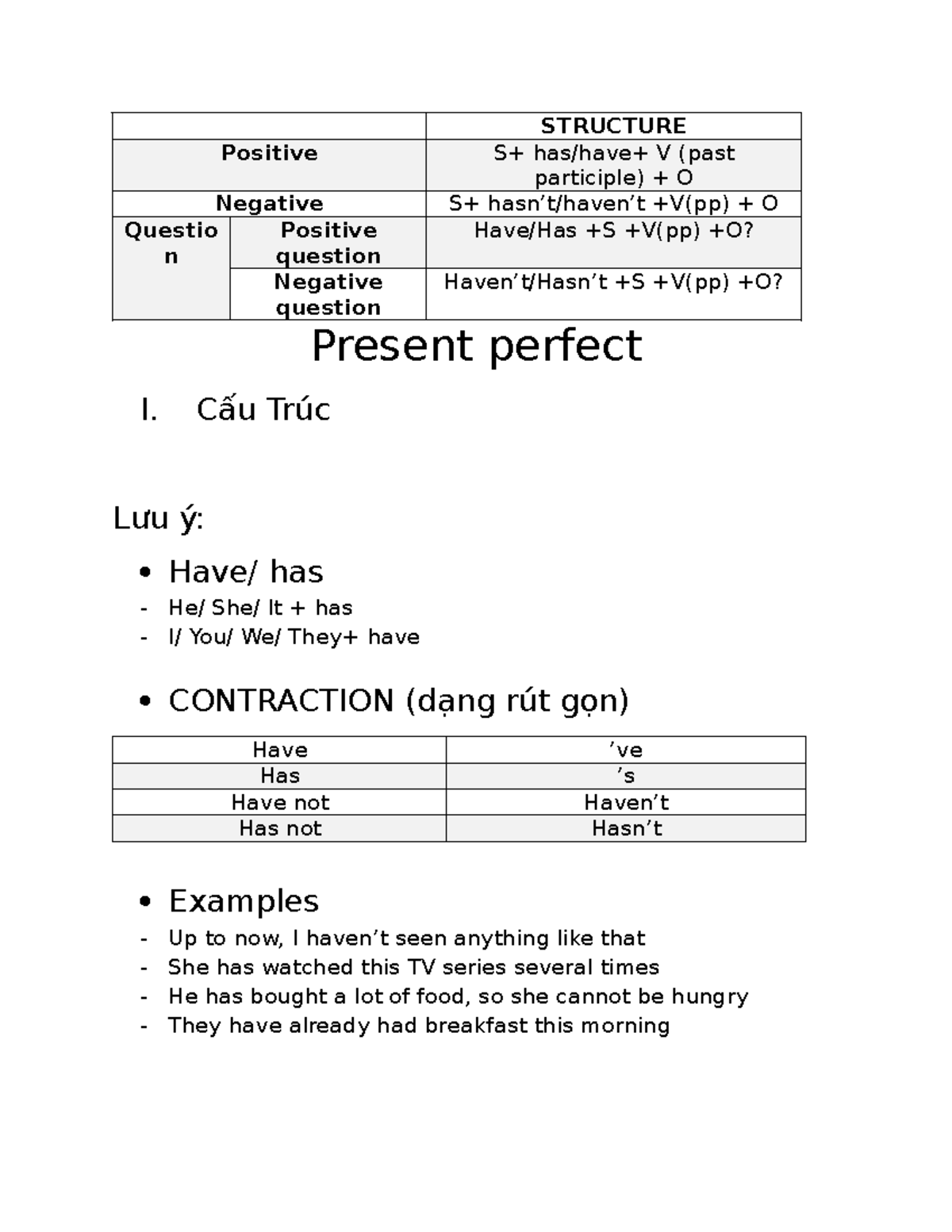 Present Perfect Tense Structure and Usage - ENG 101 - Studocu
