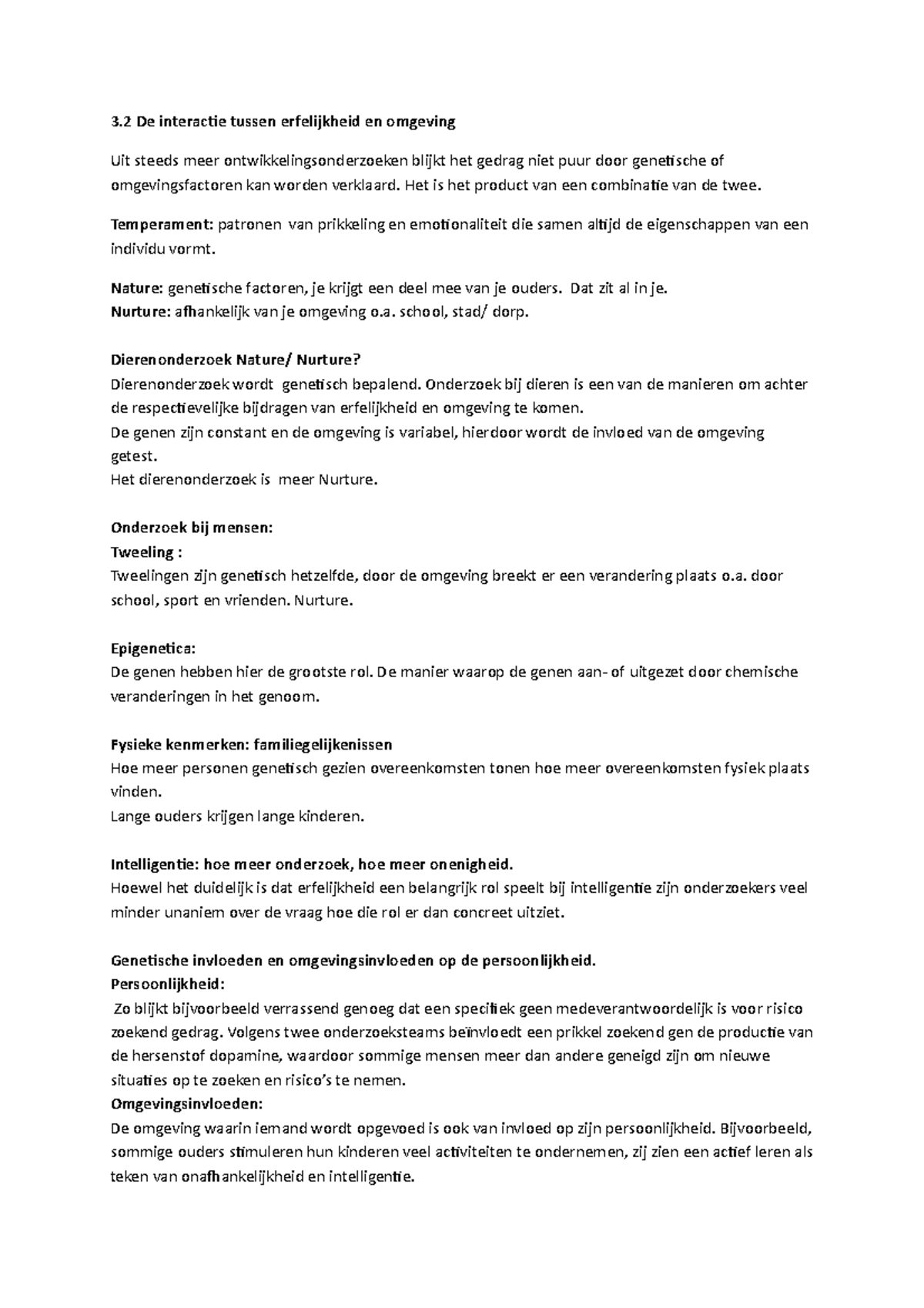 Hoofdstuk 3: Interactie Tussen Erfelijkheid en Omgeving in Gedrag ...