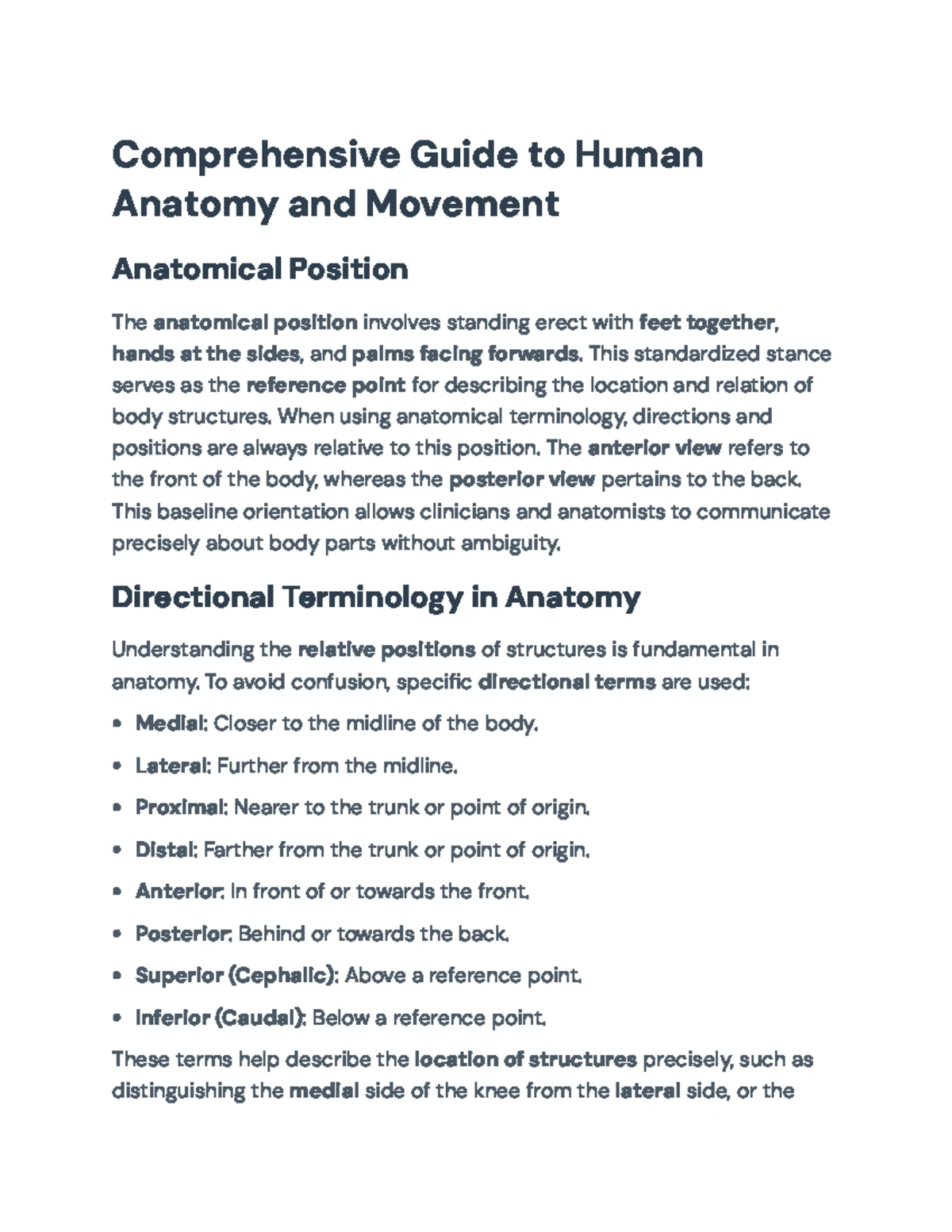 Functional Human Anatomy: Muscle Architecture & Movement Terminology ...