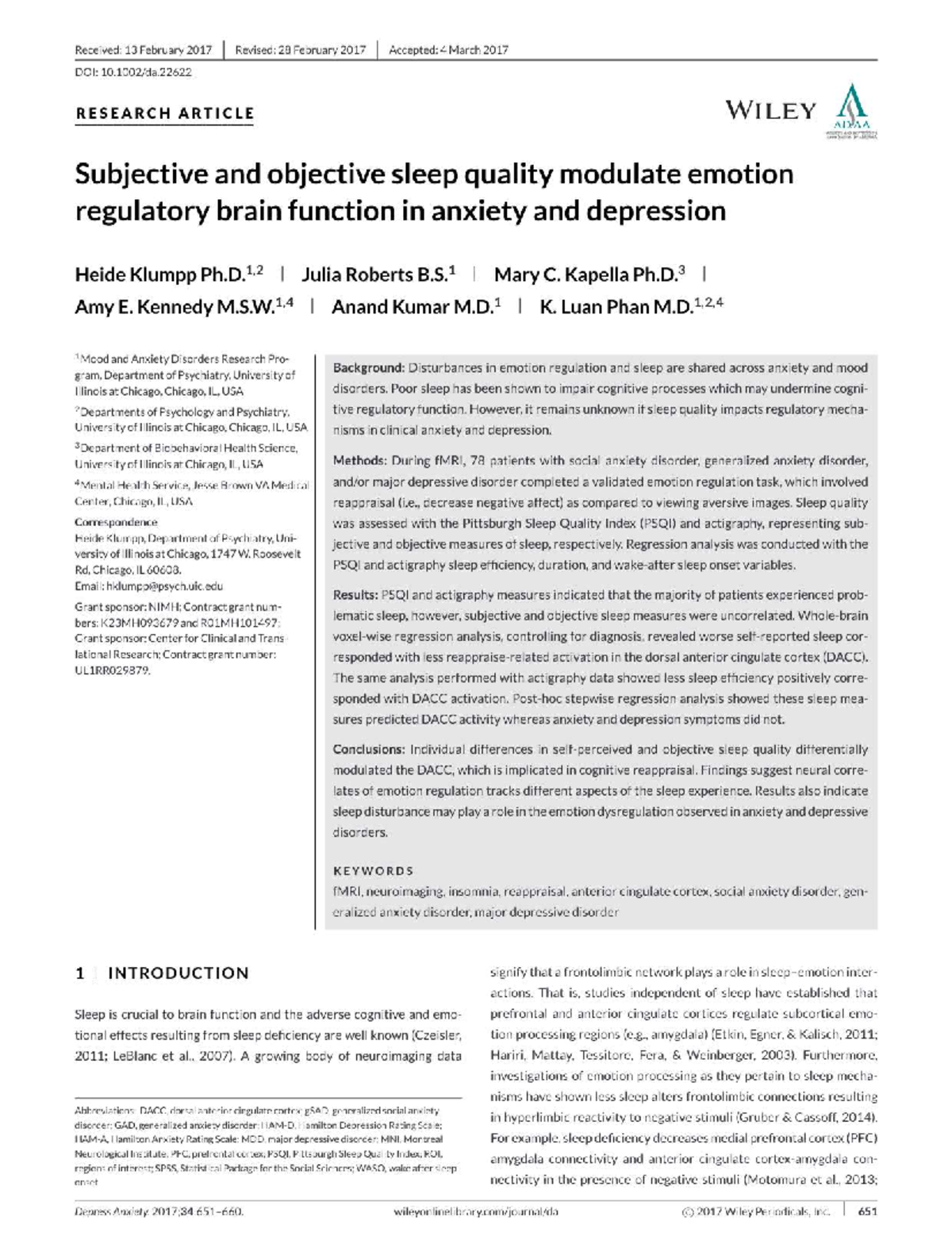 Subjective vs. Objective Sleep Quality: Impact on Emotion Regulation in ...