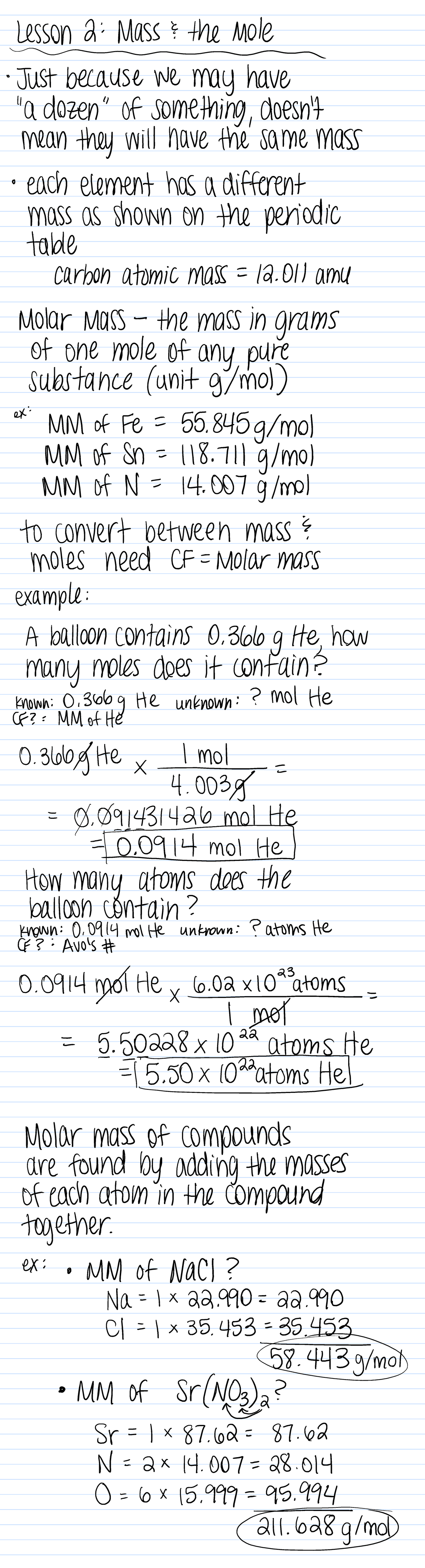 Final Exam Study Guide: Lesson 2 - Mass & Moles (ABC123) - Studocu