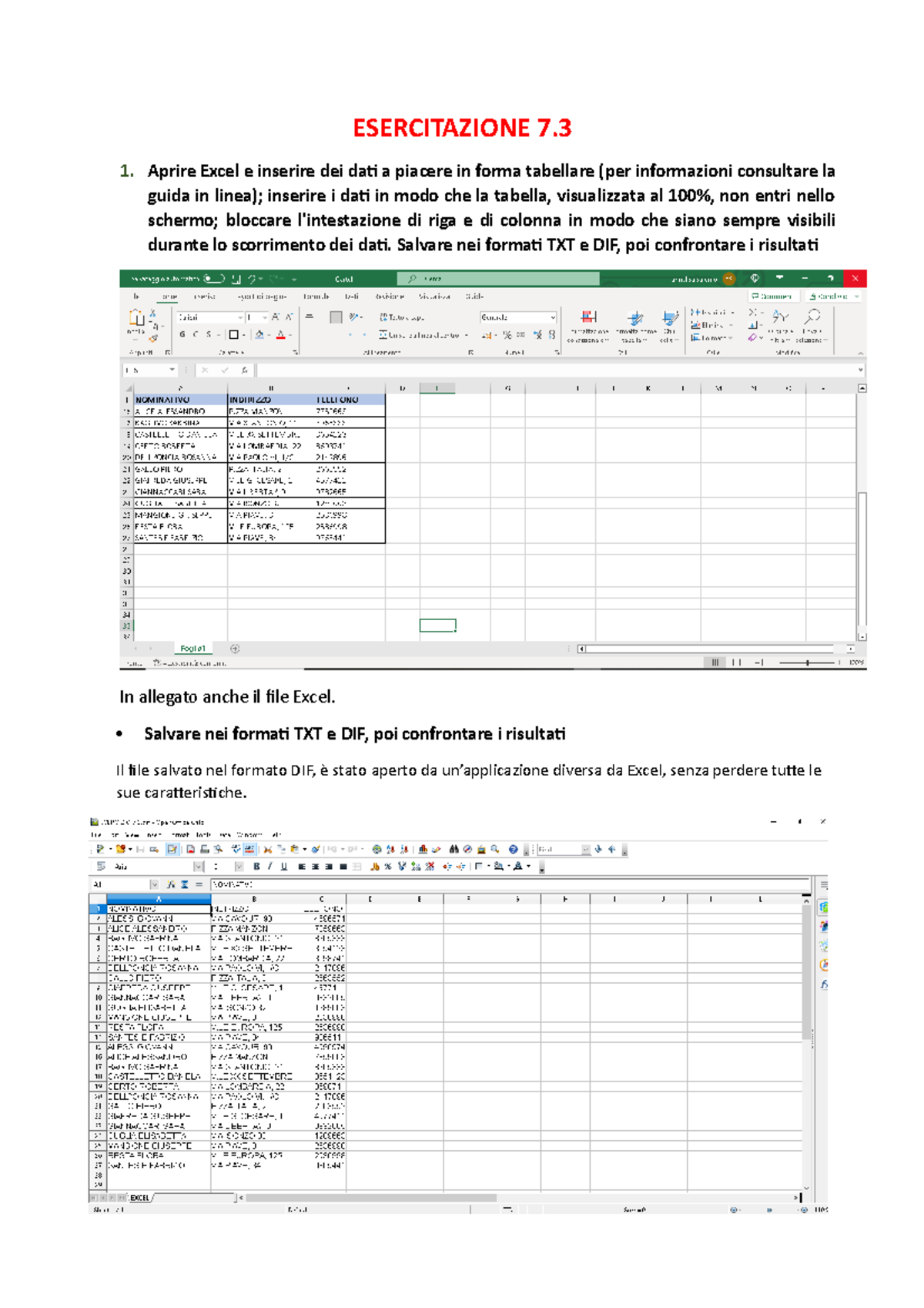 Esercitazione 7 - Abilità Informatiche con Excel del Prof. Botteri ...