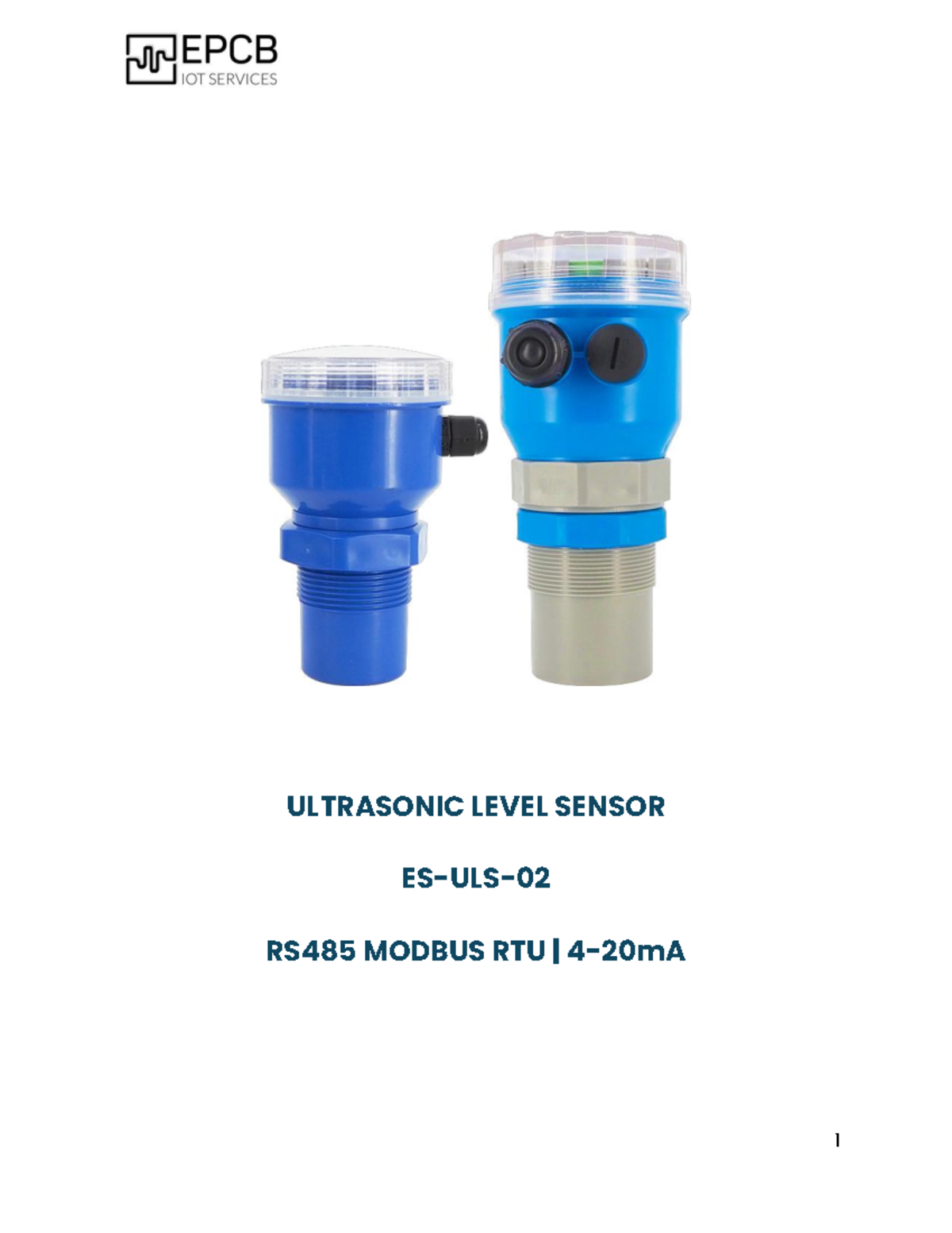 ES-ULS-02 Ultrasonic Level Sensor Product Manual and Specifications ...