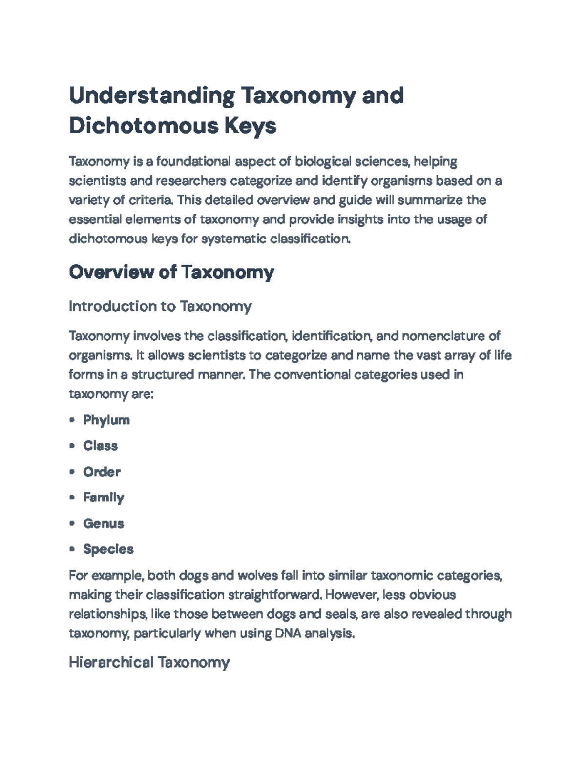 Understanding Taxonomy and Dichotomous Keys: A Comprehensive Guide ...