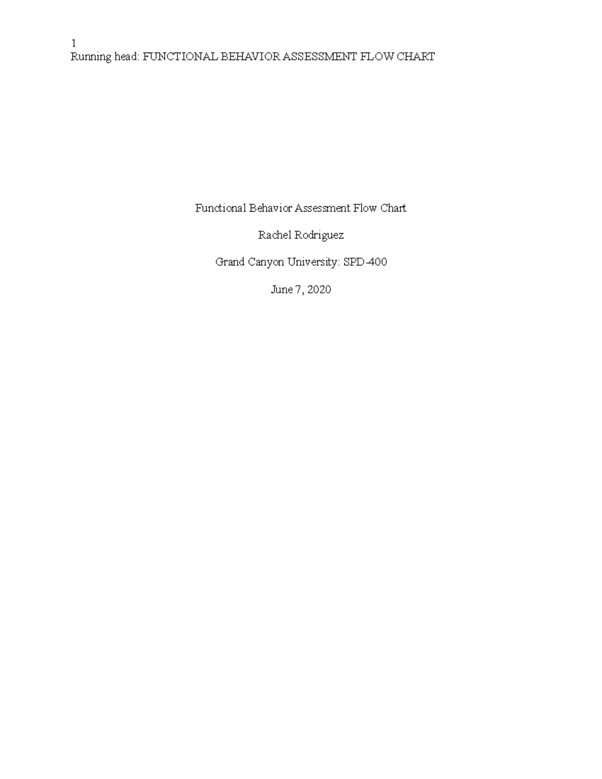 SPD-400 Functional Behavior Assessment Flow Chart Guide - Studocu