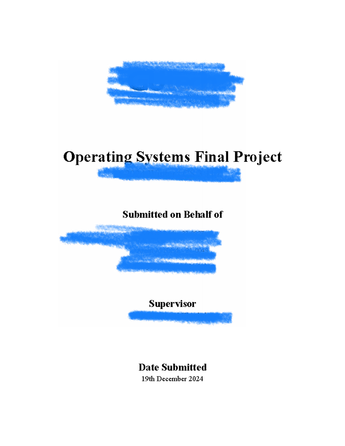 Operating Systems Final Project Report - CS 3 117 Winter 2024 - Studocu