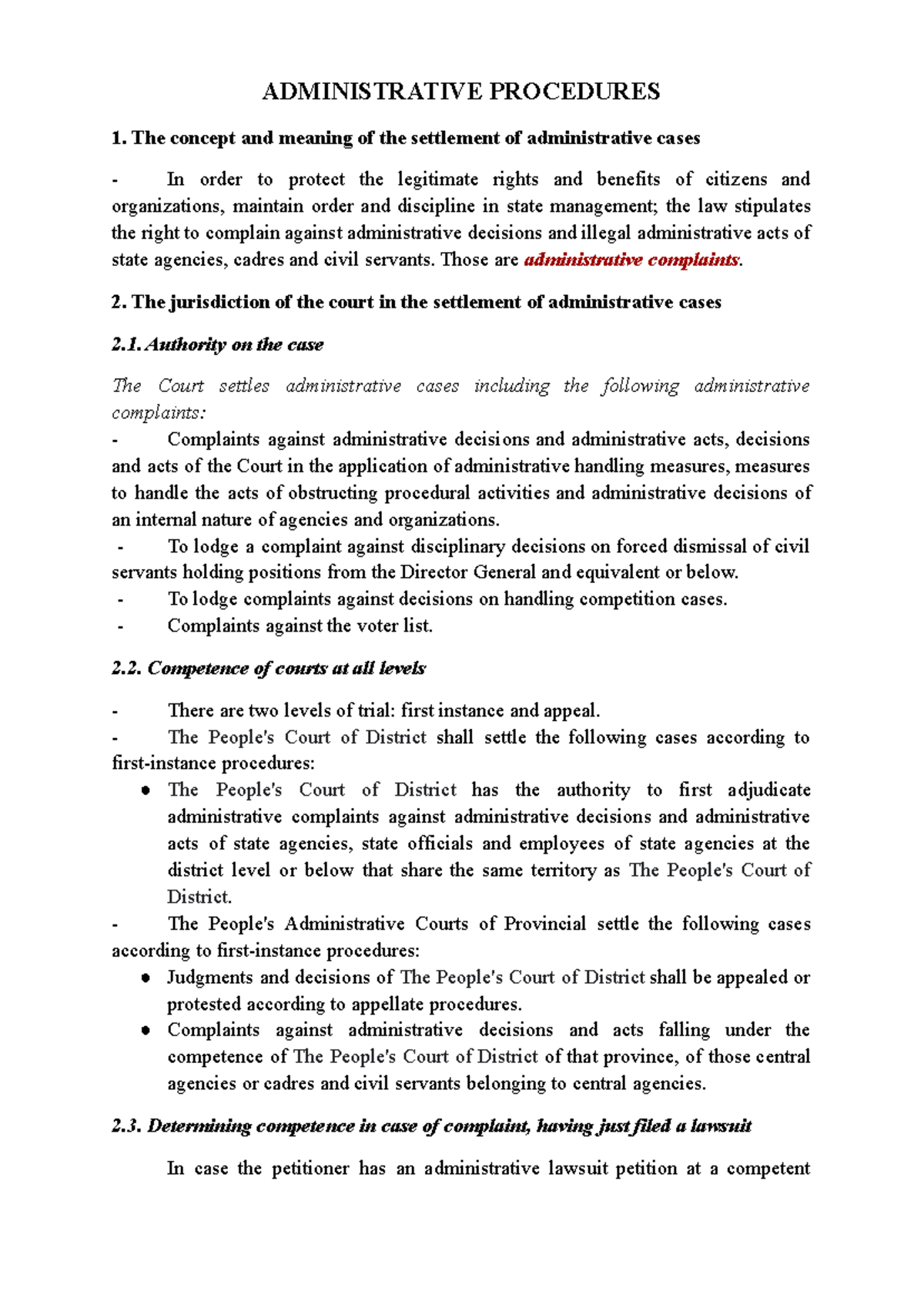 Administrative Procedures - ADMINISTRATIVE PROCEDURES The concept and ...