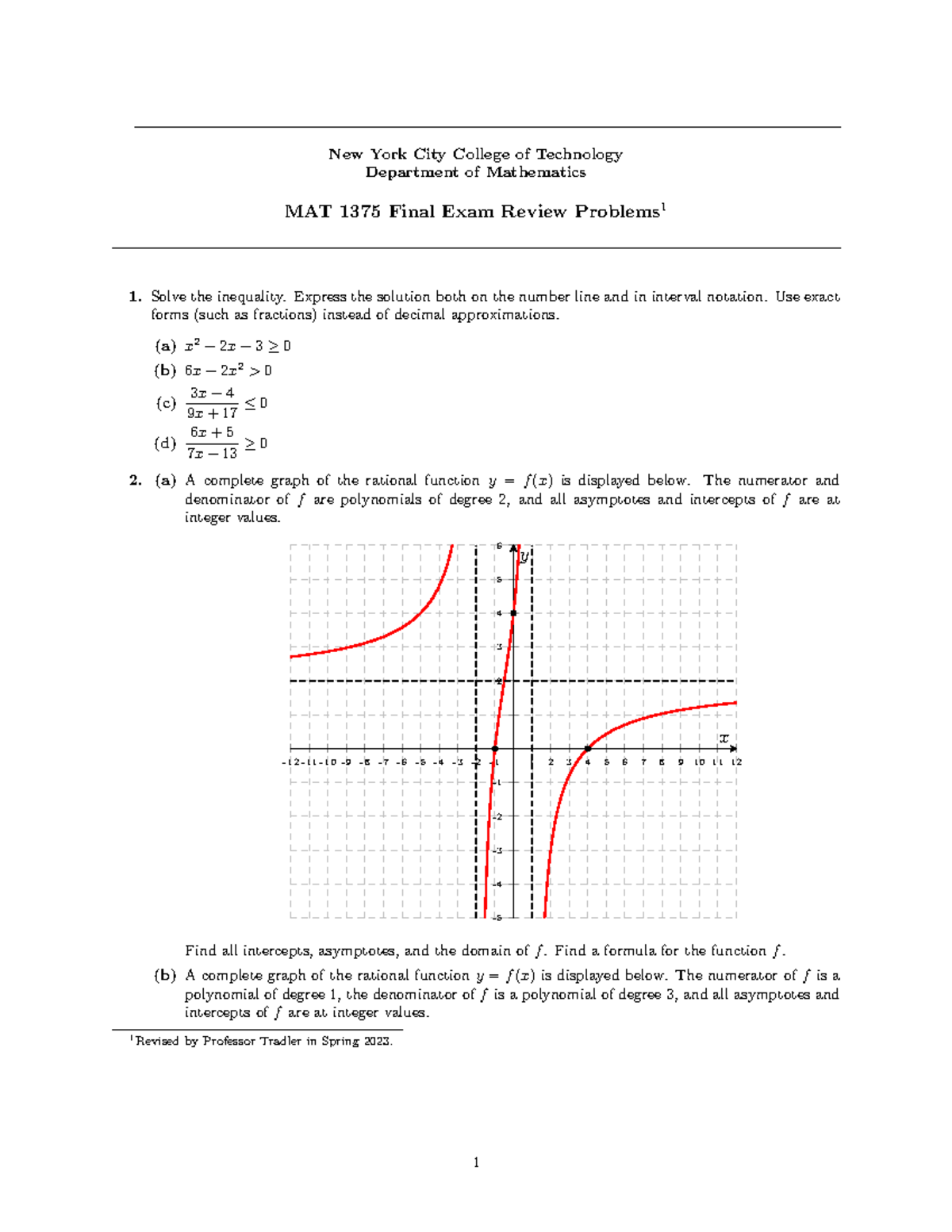 MAT1375 Final Exam Review Problems and Solutions - Studocu