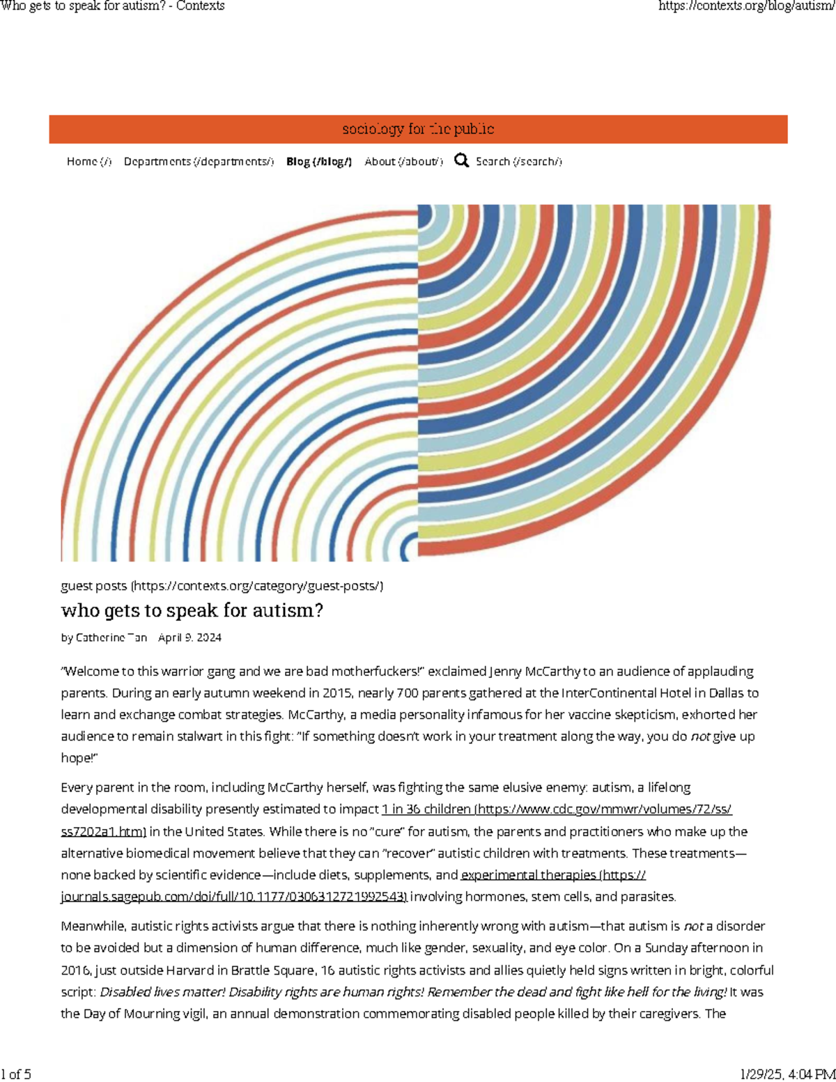 Who Gets to Speak for Autism? Insights from Alternative Movements ...