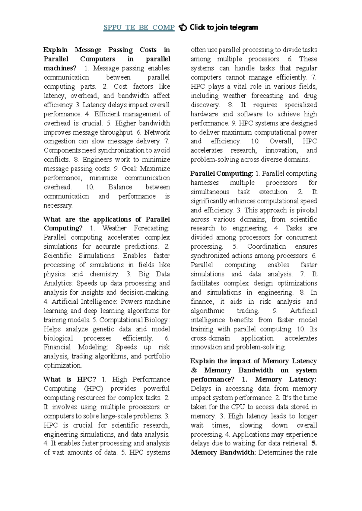HPC 1 Insem 2024: Understanding Message Passing and Parallel Computing ...