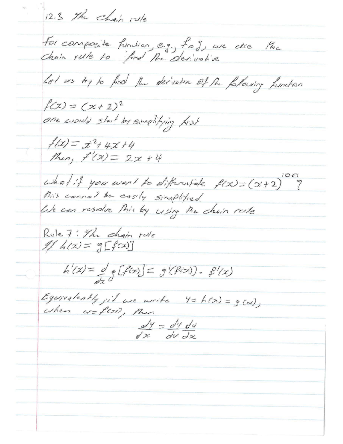 Lecture 19: Understanding the Chain Rule in Differentiation - Studocu