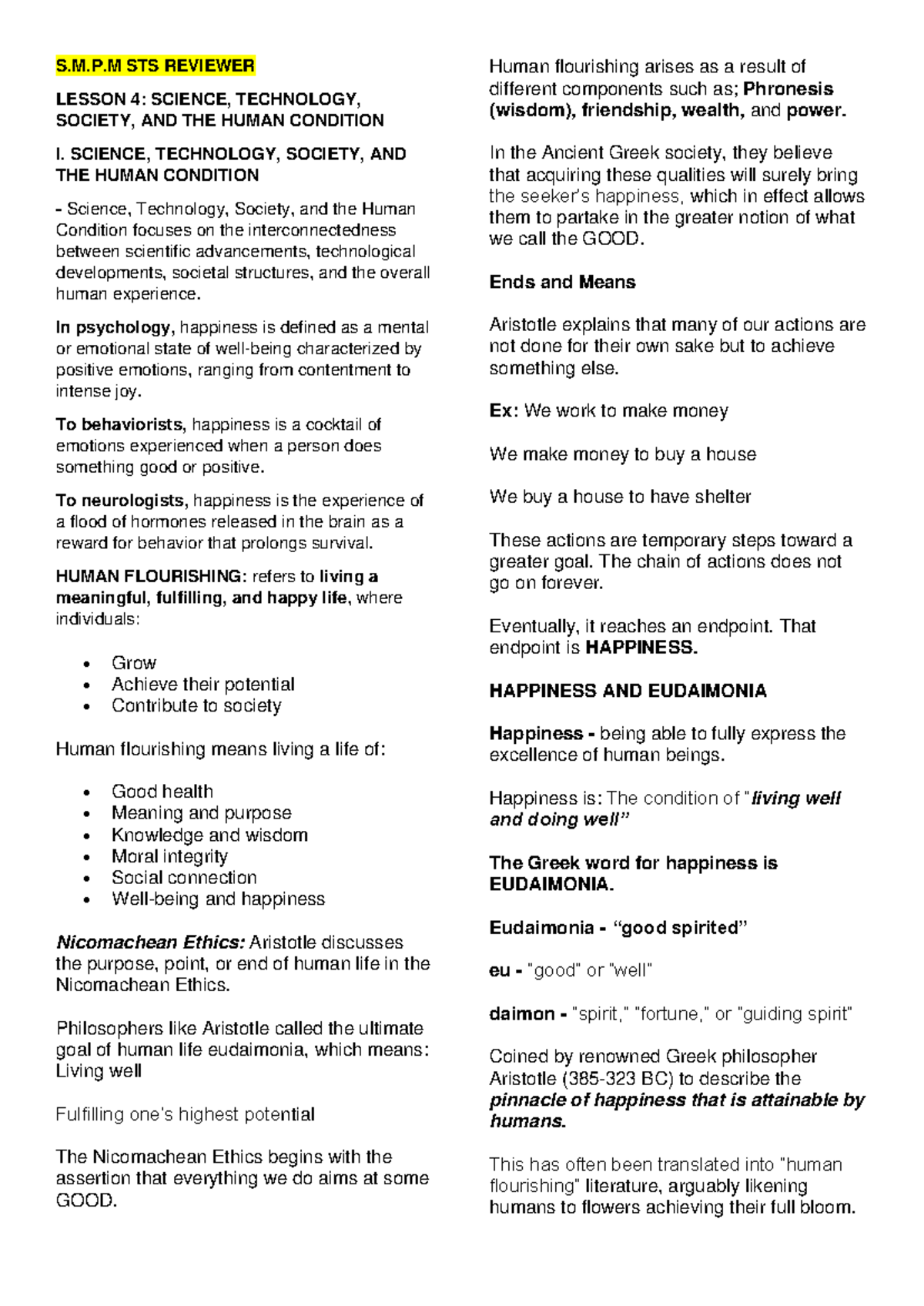 STS 20 Reviewer: Lesson 4 - Science, Technology, Society, and Human ...