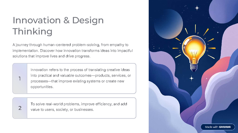 Innovation and Design Thinking: From Empathy to Impactful Solutions ...
