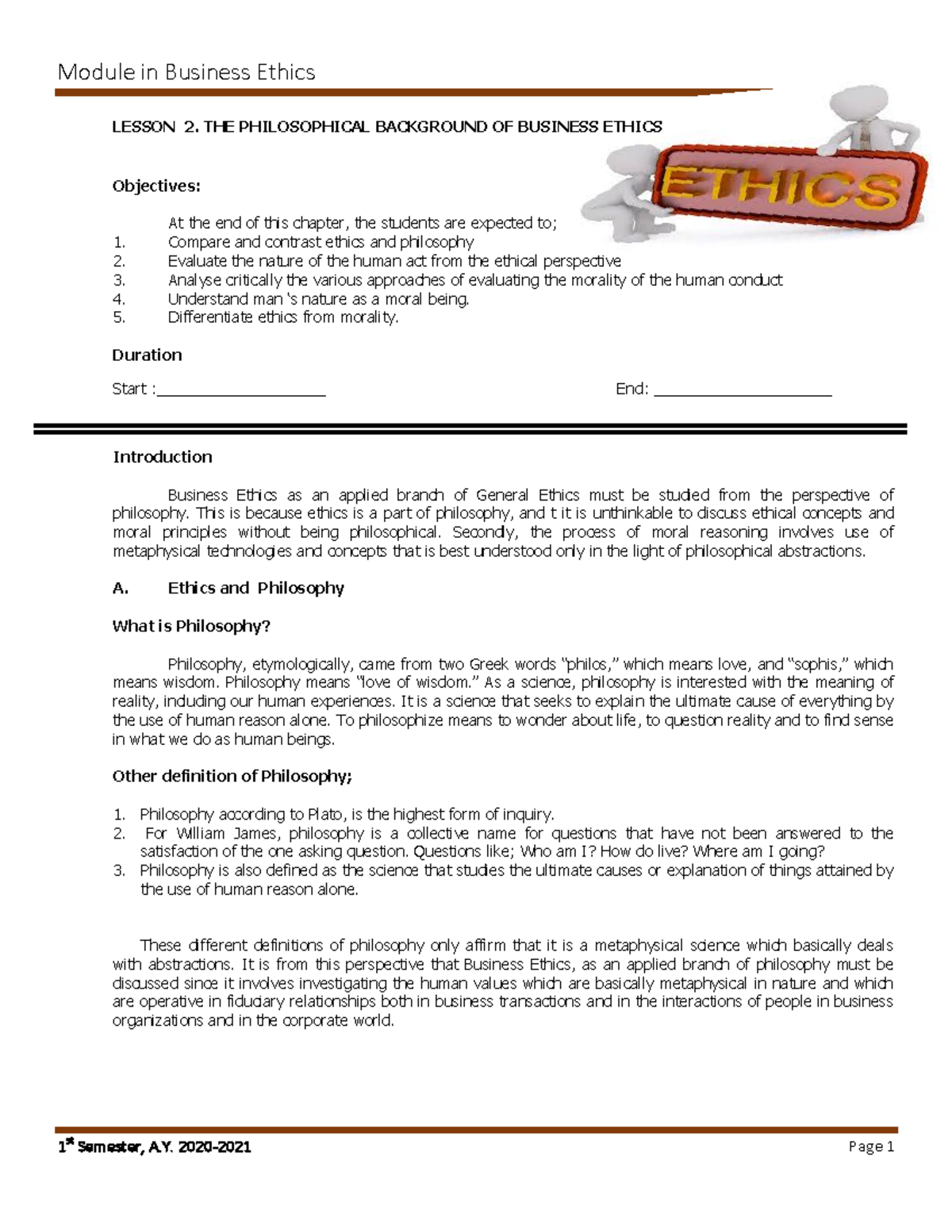Chapter 2 - Lecture Notes on Business Ethics and Philosophy - Studocu