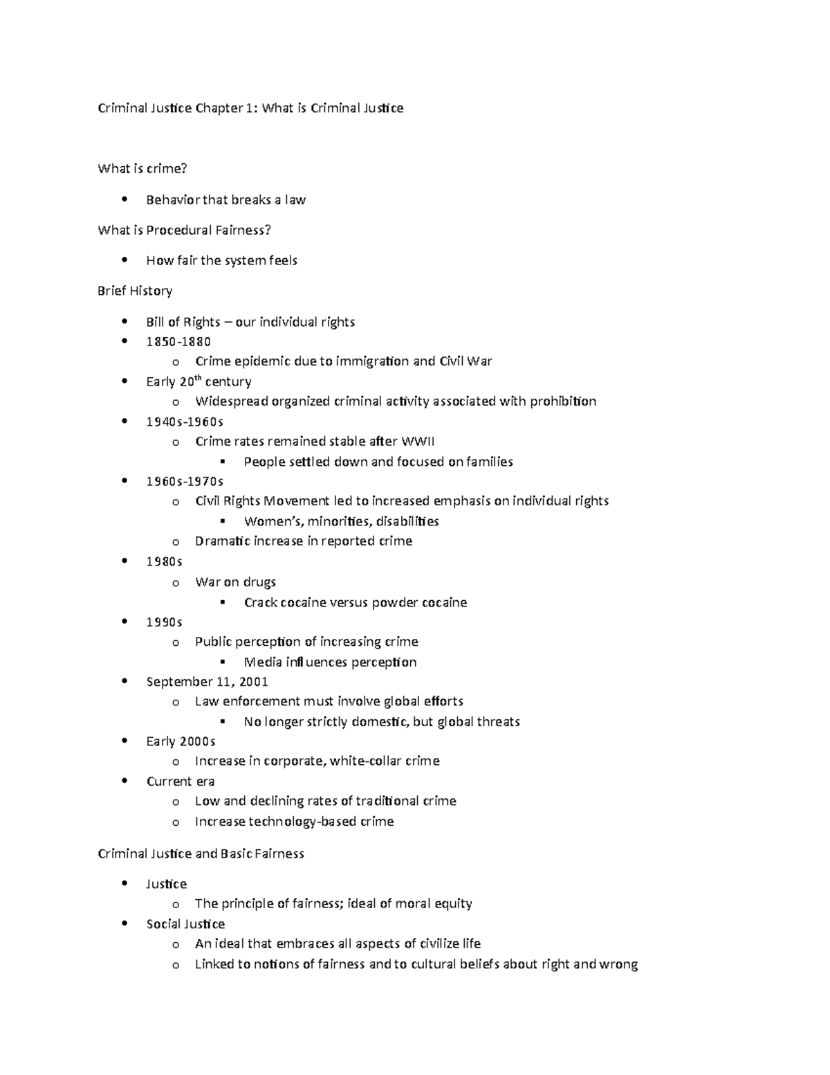 Criminal Justice 101 Chapter 1 Notes - Criminal Justice Chapter 1: What ...