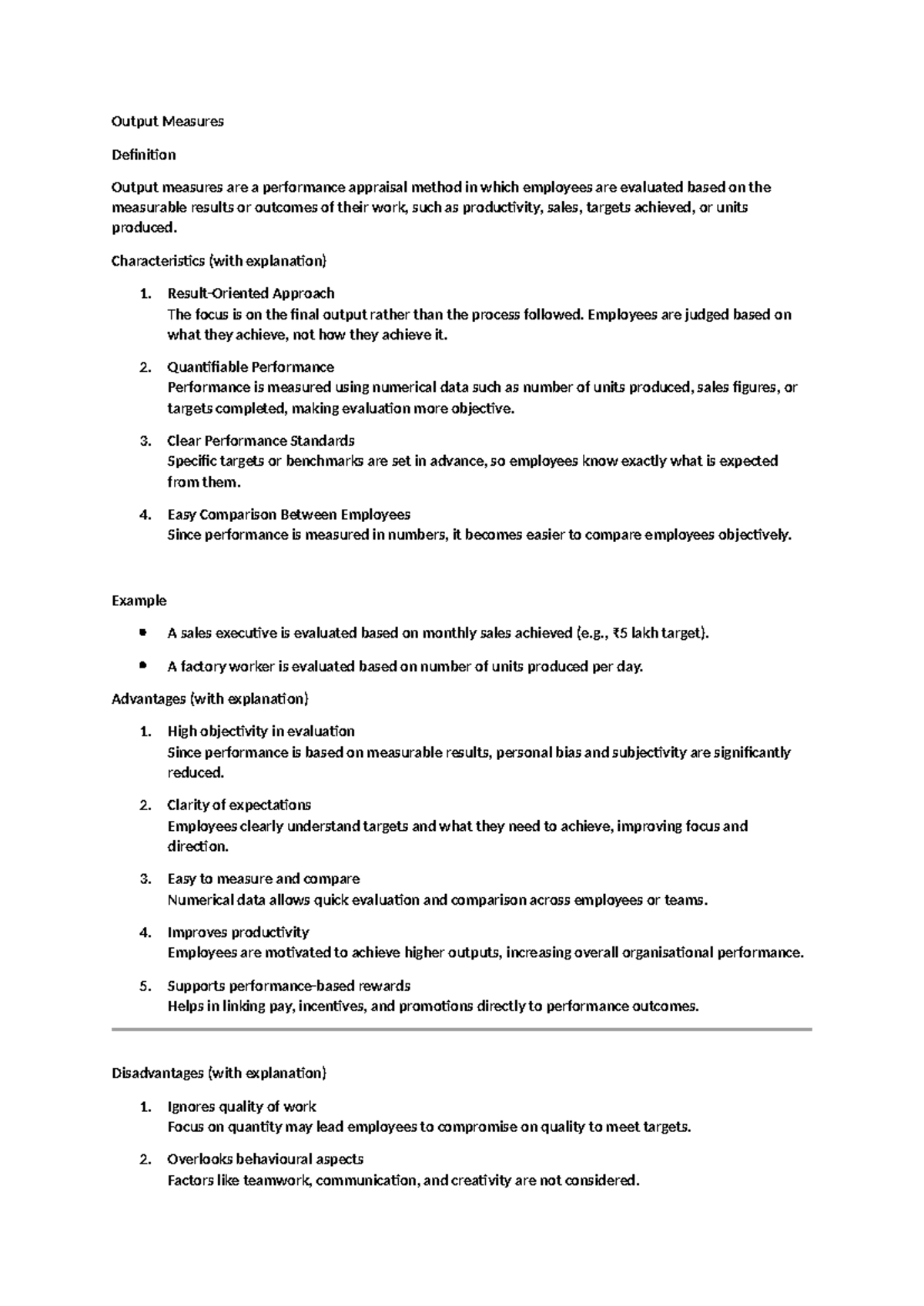OB Notes: Understanding Output Measures and Performance Appraisal ...