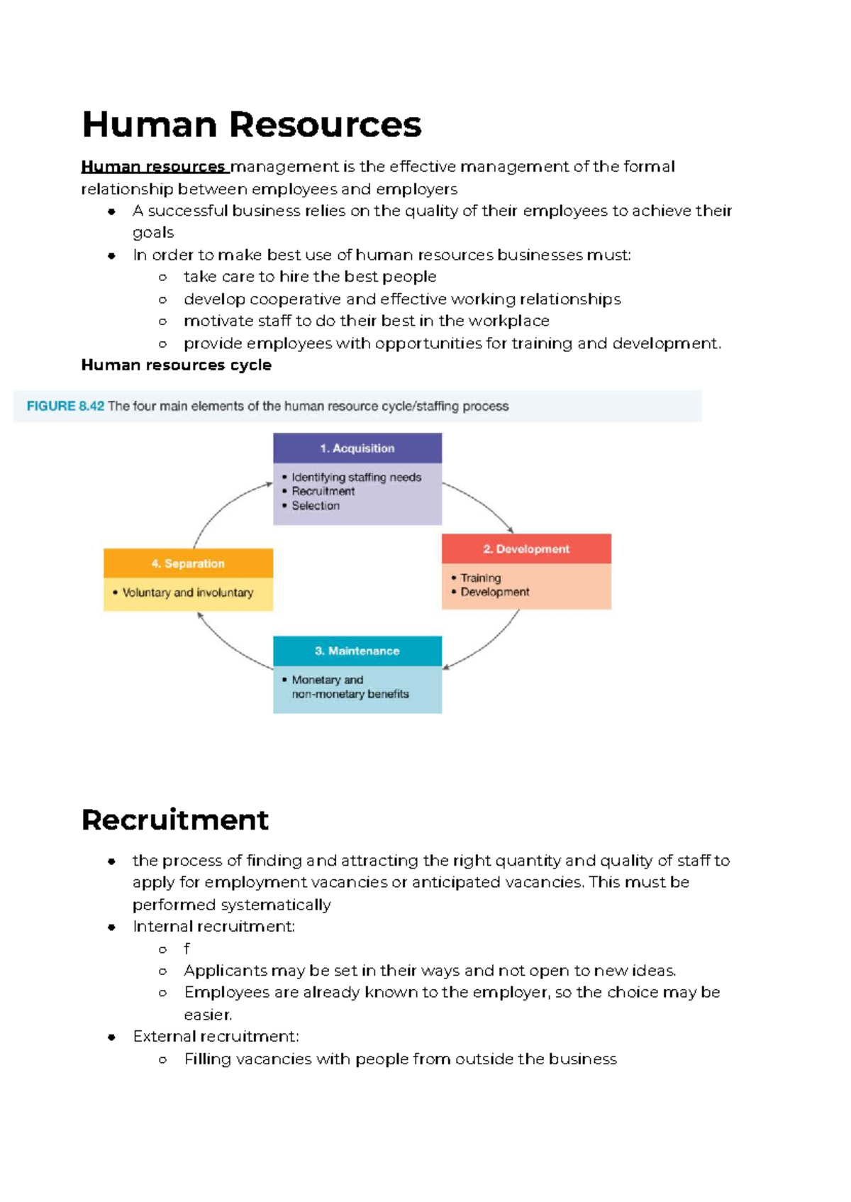 Business Studies Topic 2: Human Resources Management Overview - Studocu