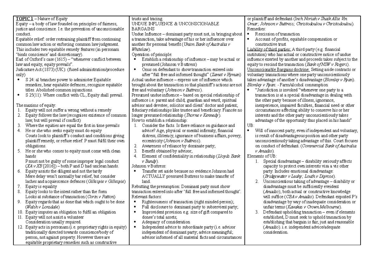Equity Exam Q&A Nov 2018: Key Concepts & Principles Explained - Studocu