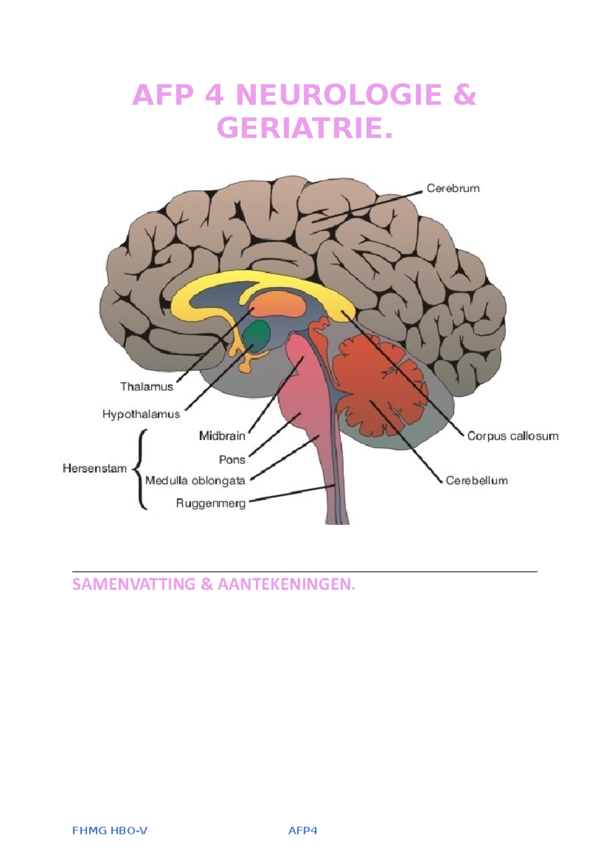 KTF4 Samenvatting Neuro- en Geriatrie: Leerdoelen & Aantekeningen ...