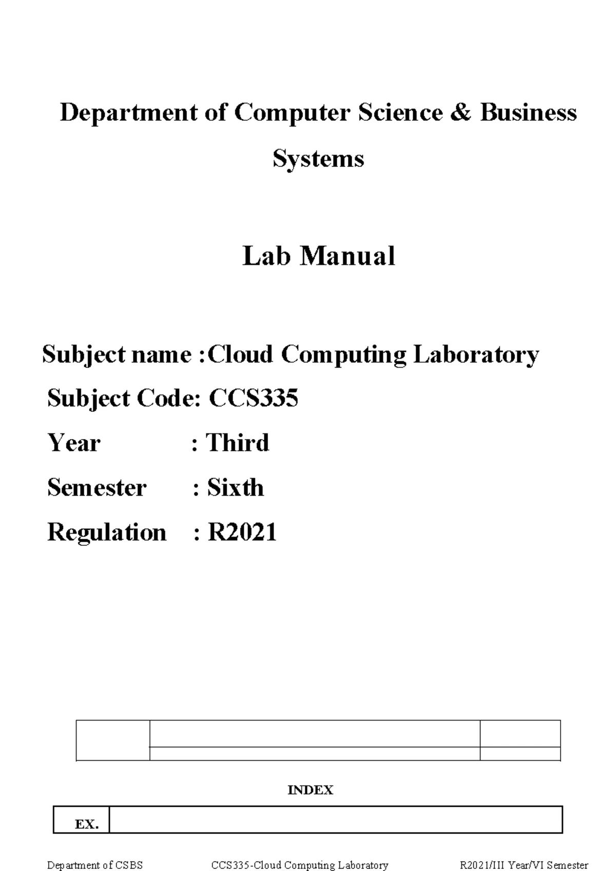 CCS335 Cloud Computing Final Exam Answer Key & Evaluation Scheme - Studocu