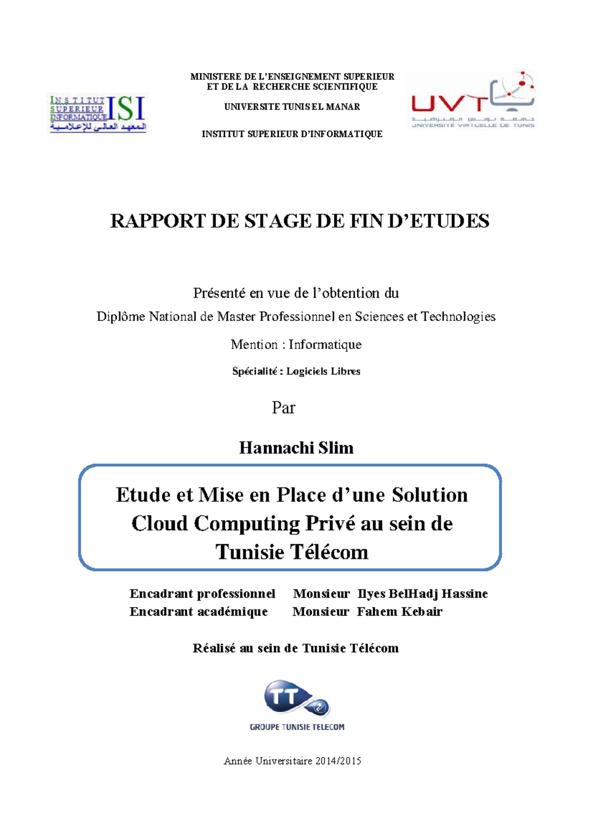 1605 - cfff - RAPPORT DE STAGE DE FIN D’ETUDES Présenté en vue de l ...